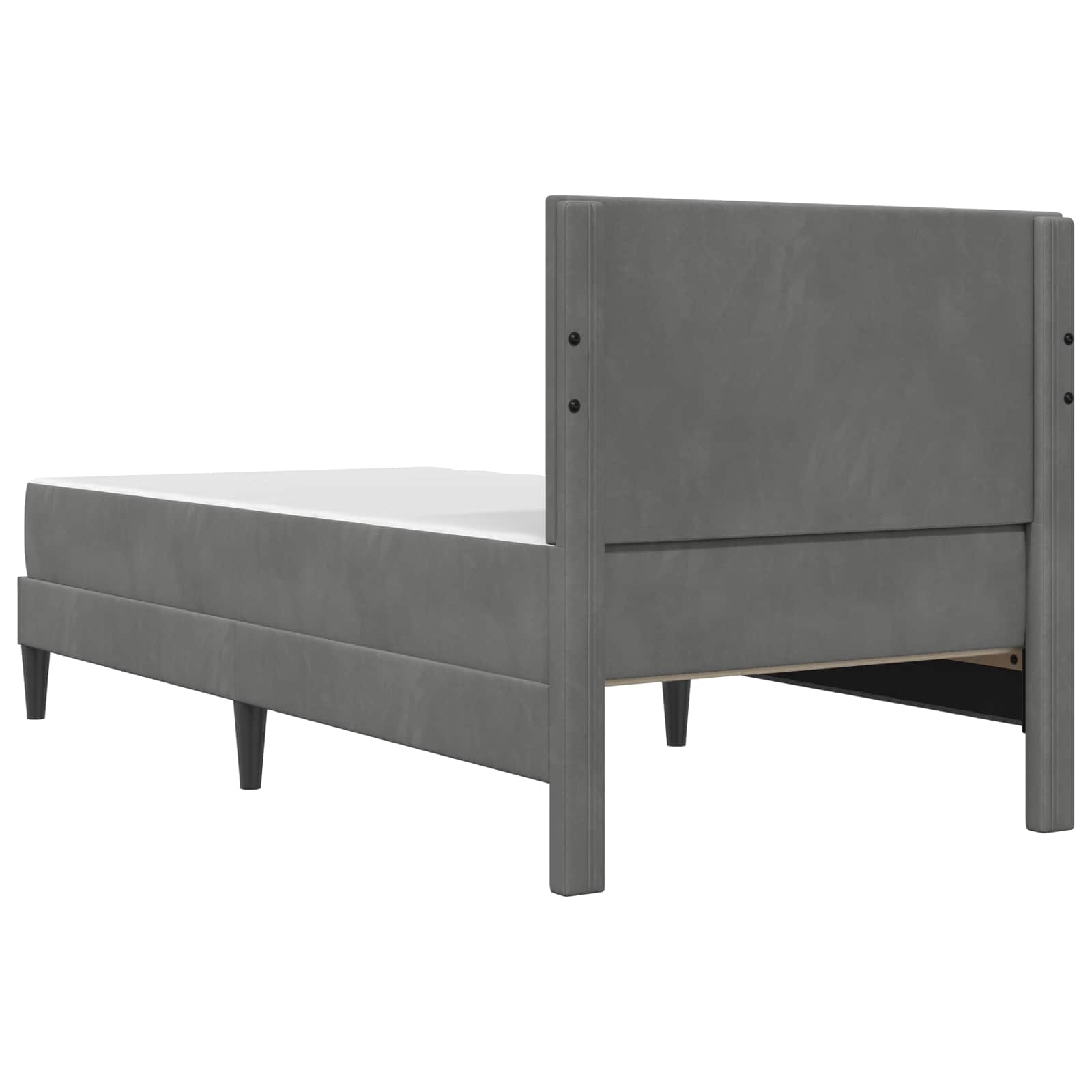 Cadre de lit avec matelas Gris foncé 90 x 200 cm Velours - XIOS