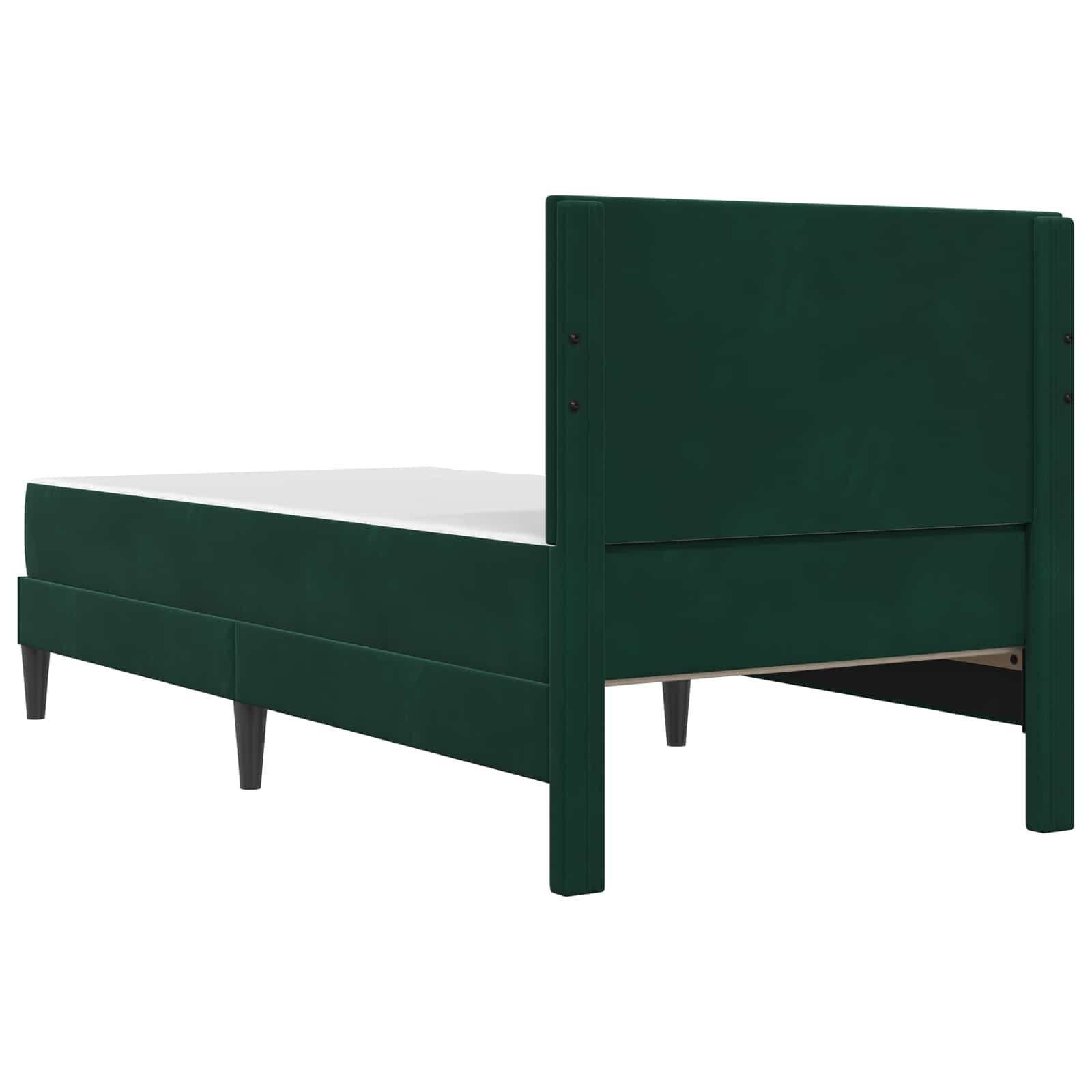 Cadre de lit avec matelas Vert foncé 90 x 200 cm Velours - XIOS