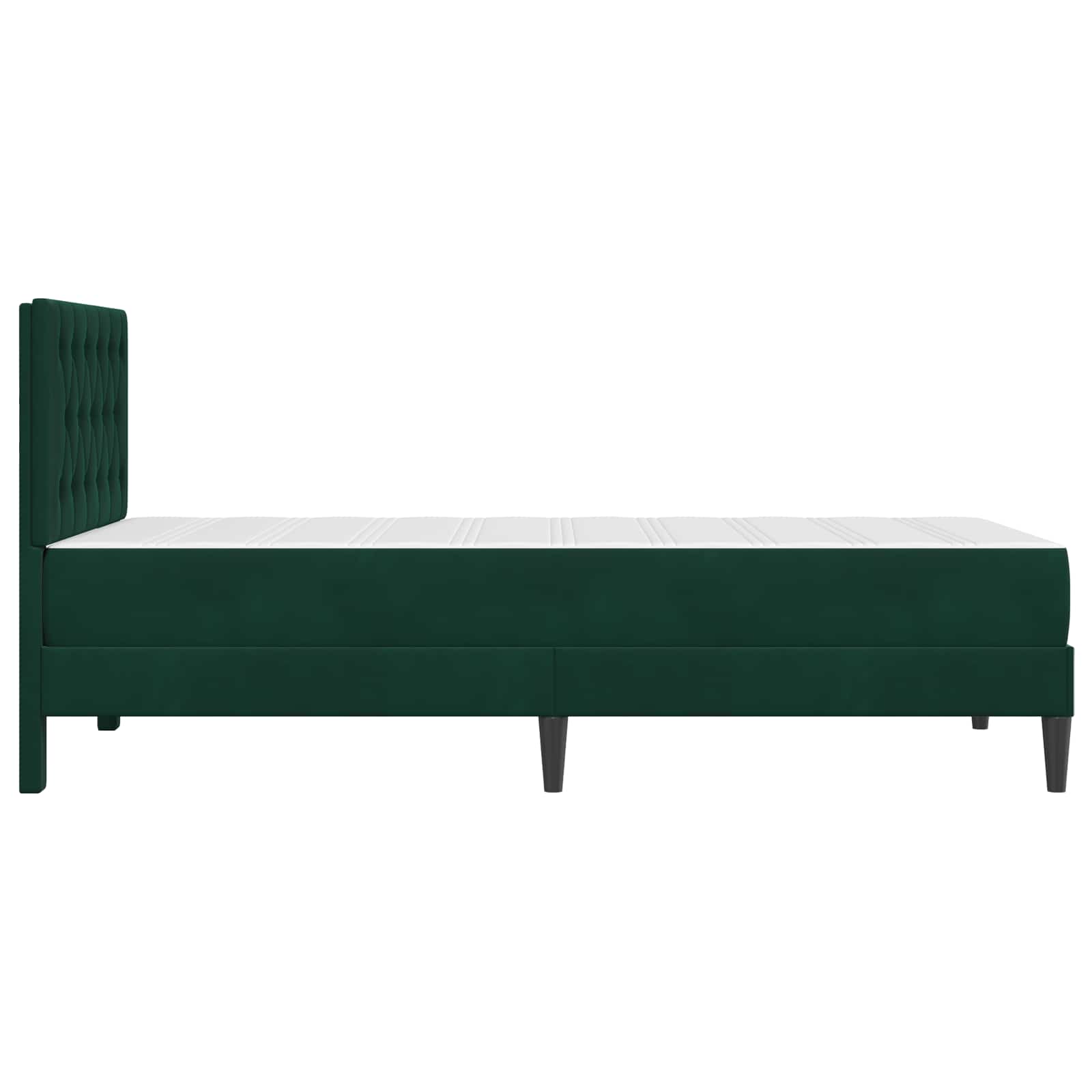 Cadre de lit avec matelas Vert foncé 90 x 200 cm Velours - XIOS