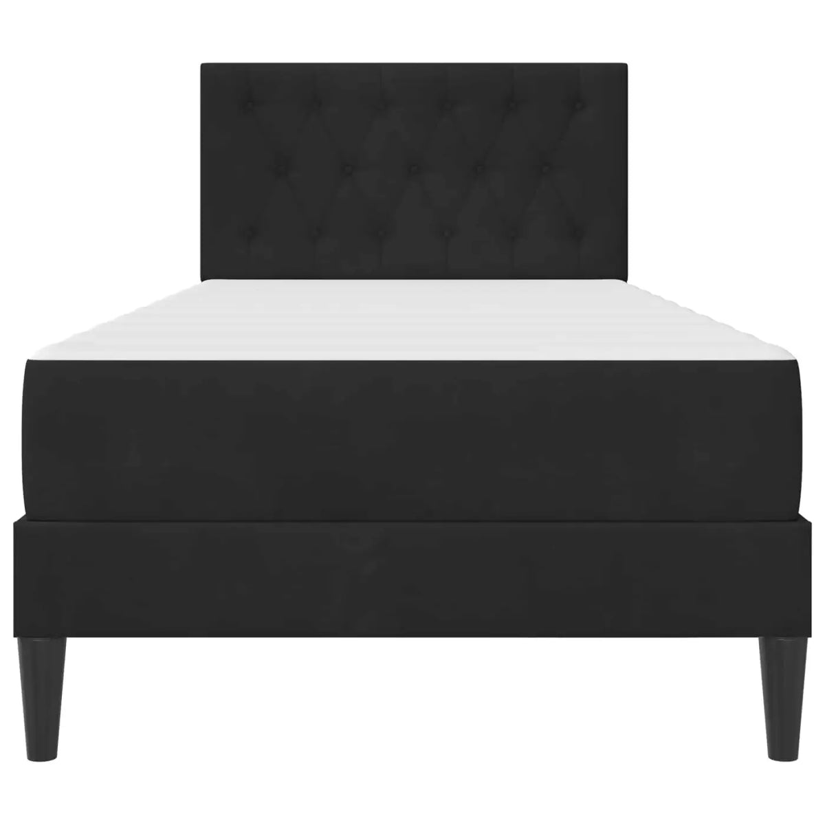 Cadre de lit avec matelas Noir 90 x 200 cm Velours - XIOS