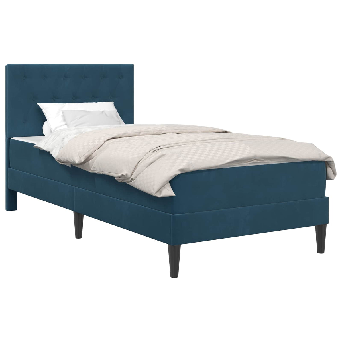 Cadre de lit avec matelas Bleu 90 x 200 cm Velours - XIOS