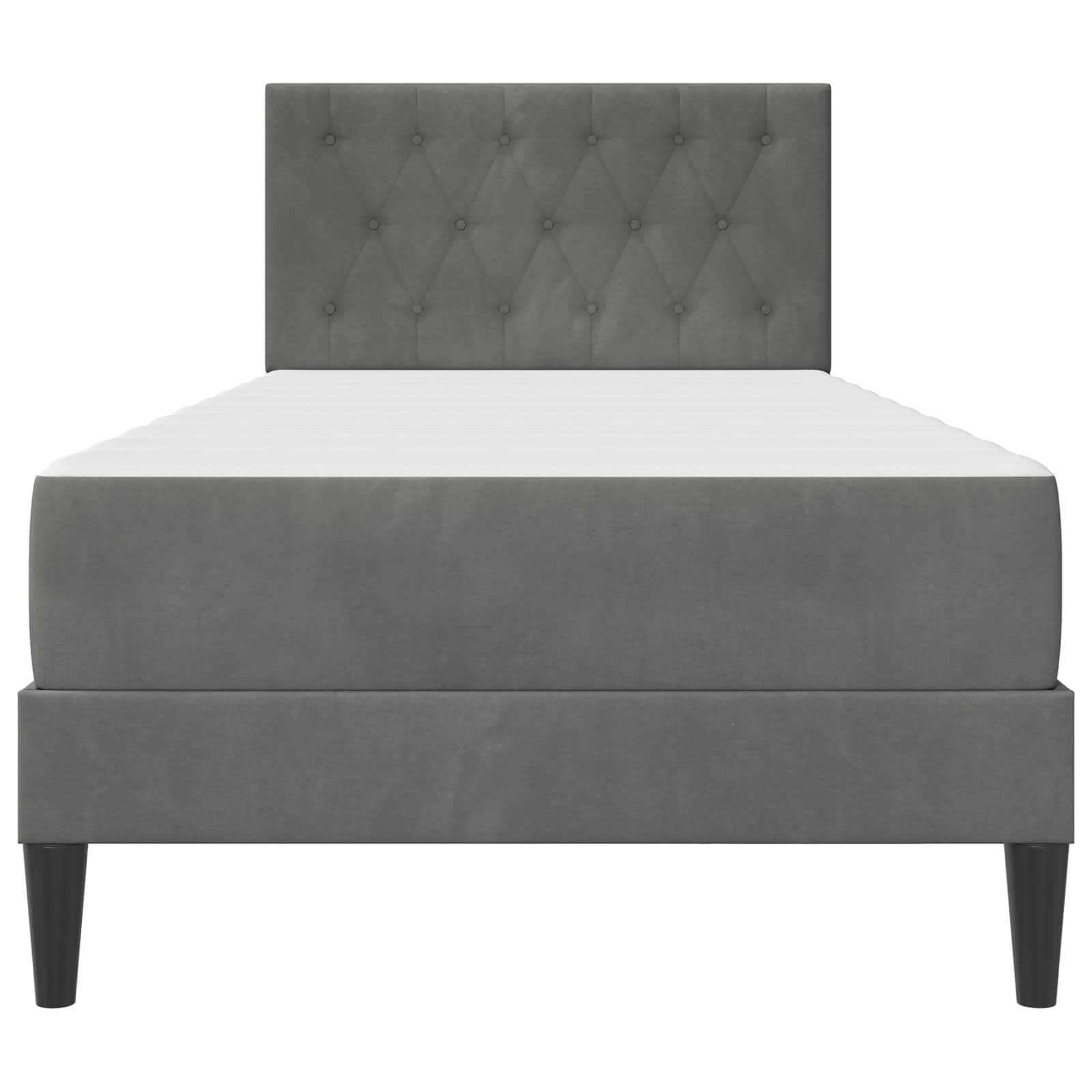 Cadre de lit avec matelas Gris foncé 100 x 200 cm Velours - XIOS