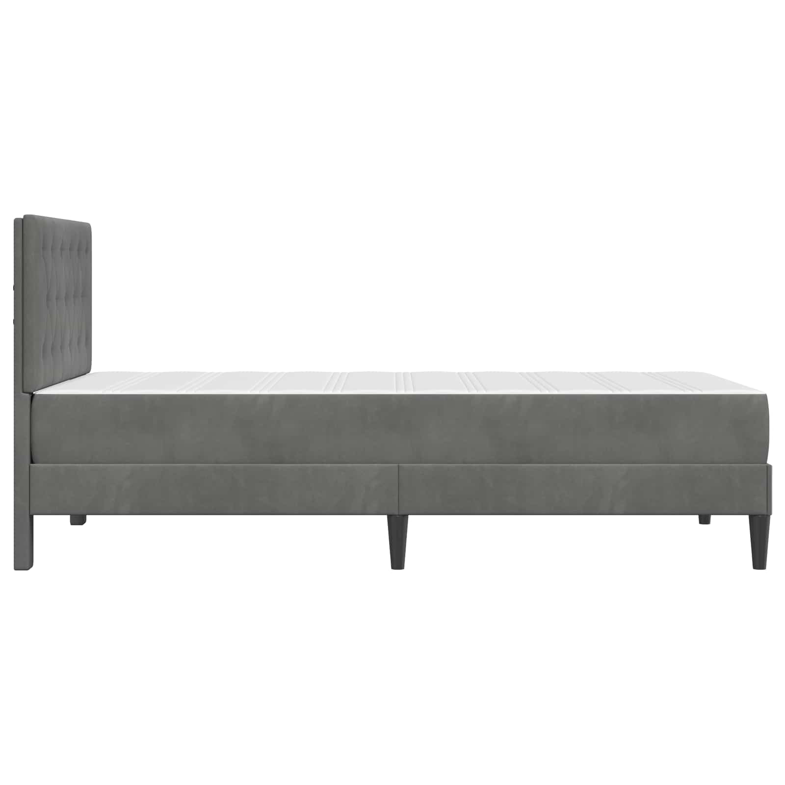 Cadre de lit avec matelas Gris foncé 100 x 200 cm Velours - XIOS