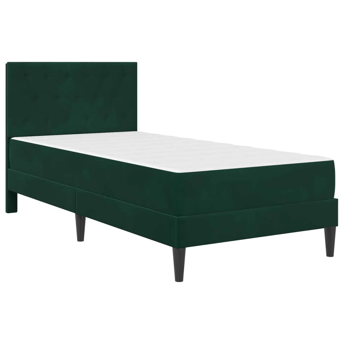 Cadre de lit avec matelas Vert foncé 100 x 200 cm Velours - XIOS