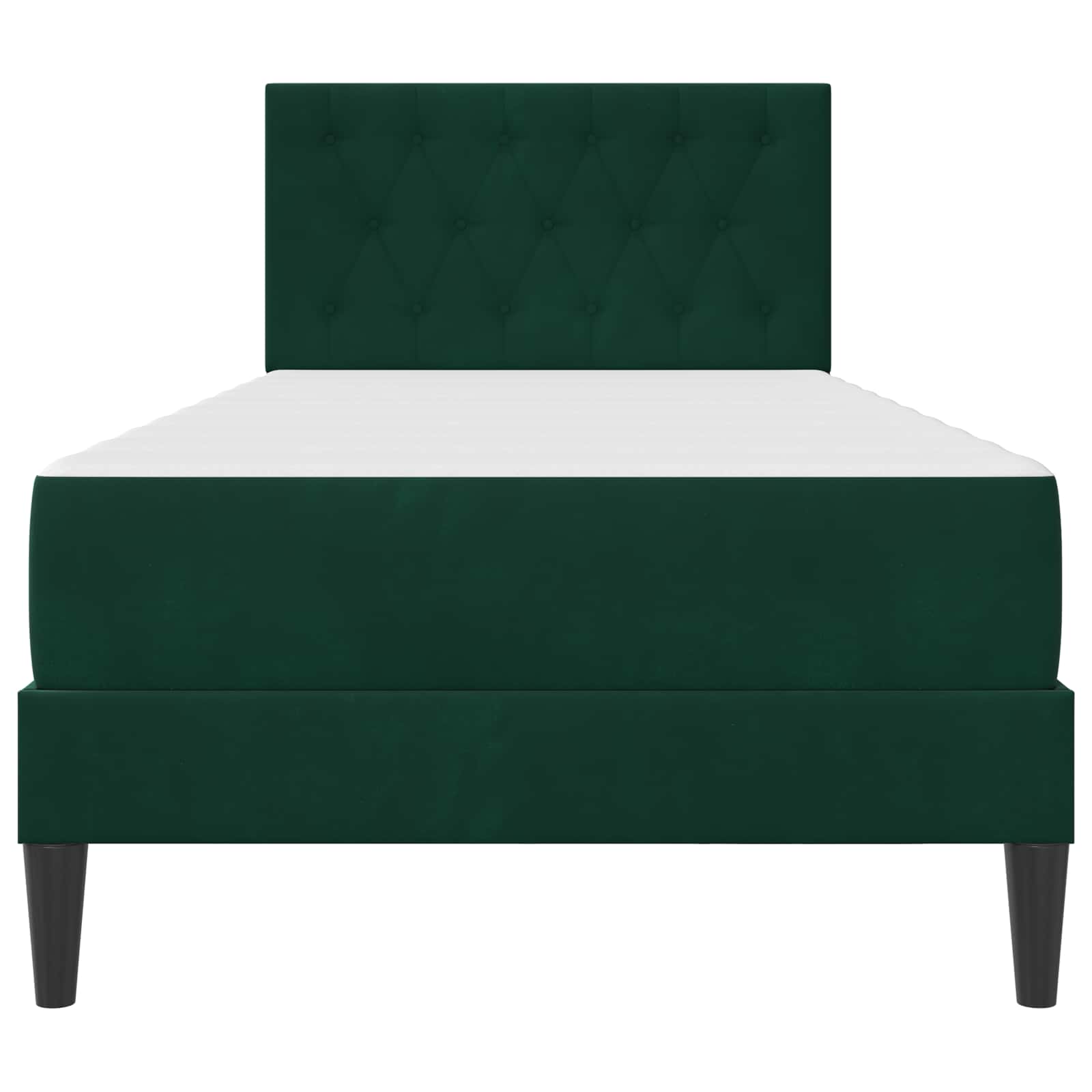 Cadre de lit avec matelas Vert foncé 100 x 200 cm Velours - XIOS