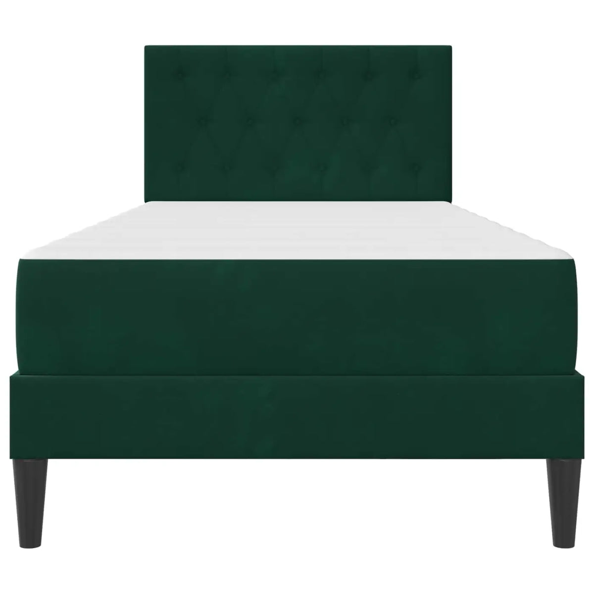 Cadre de lit avec matelas Vert foncé 100 x 200 cm Velours - XIOS