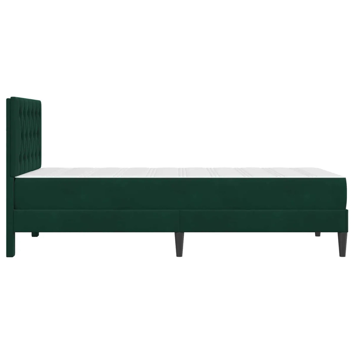 Cadre de lit avec matelas Vert foncé 100 x 200 cm Velours - XIOS