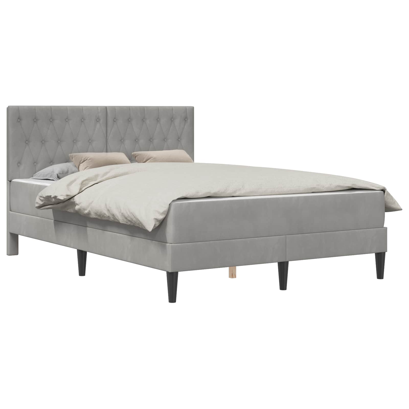Cadre de lit avec matelas Gris clair 120 x 190 cm Velours - XIOS