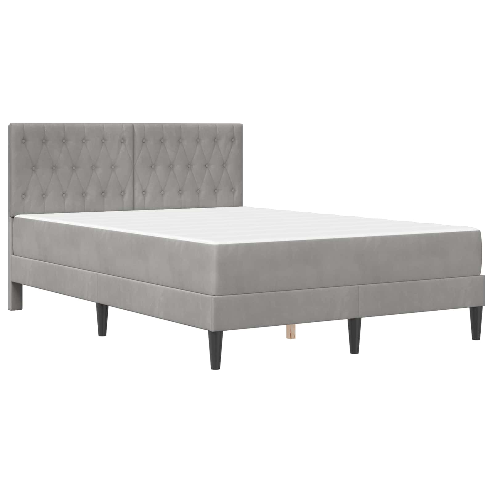 Cadre de lit avec matelas Gris clair 120 x 190 cm Velours - XIOS