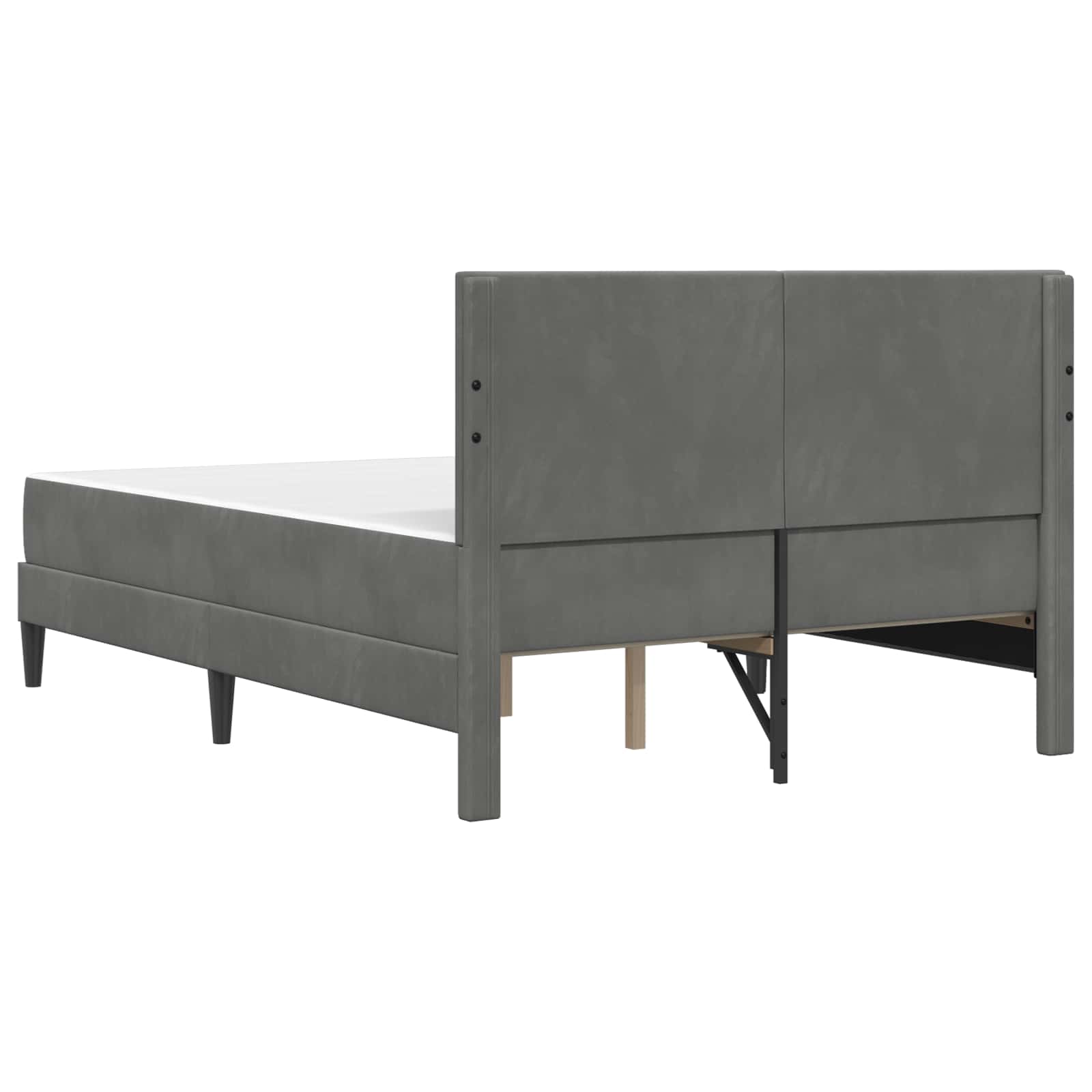 Cadre de lit avec matelas Gris foncé 120 x 190 cm Velours - XIOS