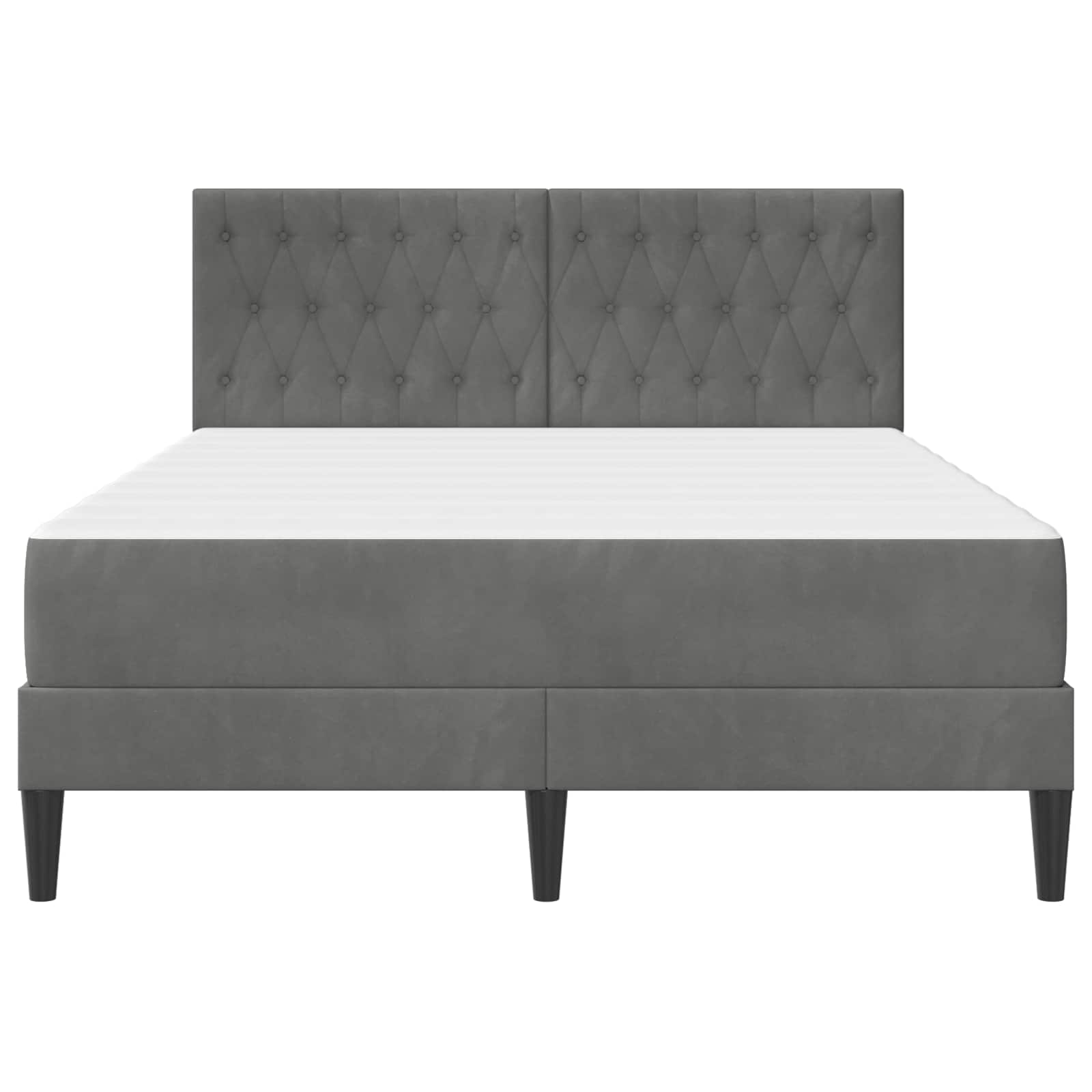 Cadre de lit avec matelas Gris foncé 120 x 190 cm Velours - XIOS