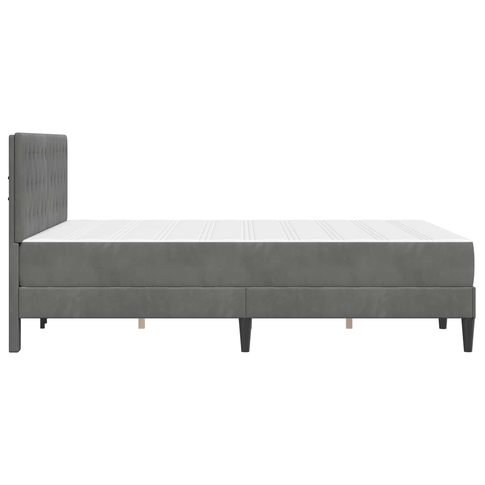 Cadre de lit avec matelas Gris foncé 120 x 190 cm Velours - XIOS