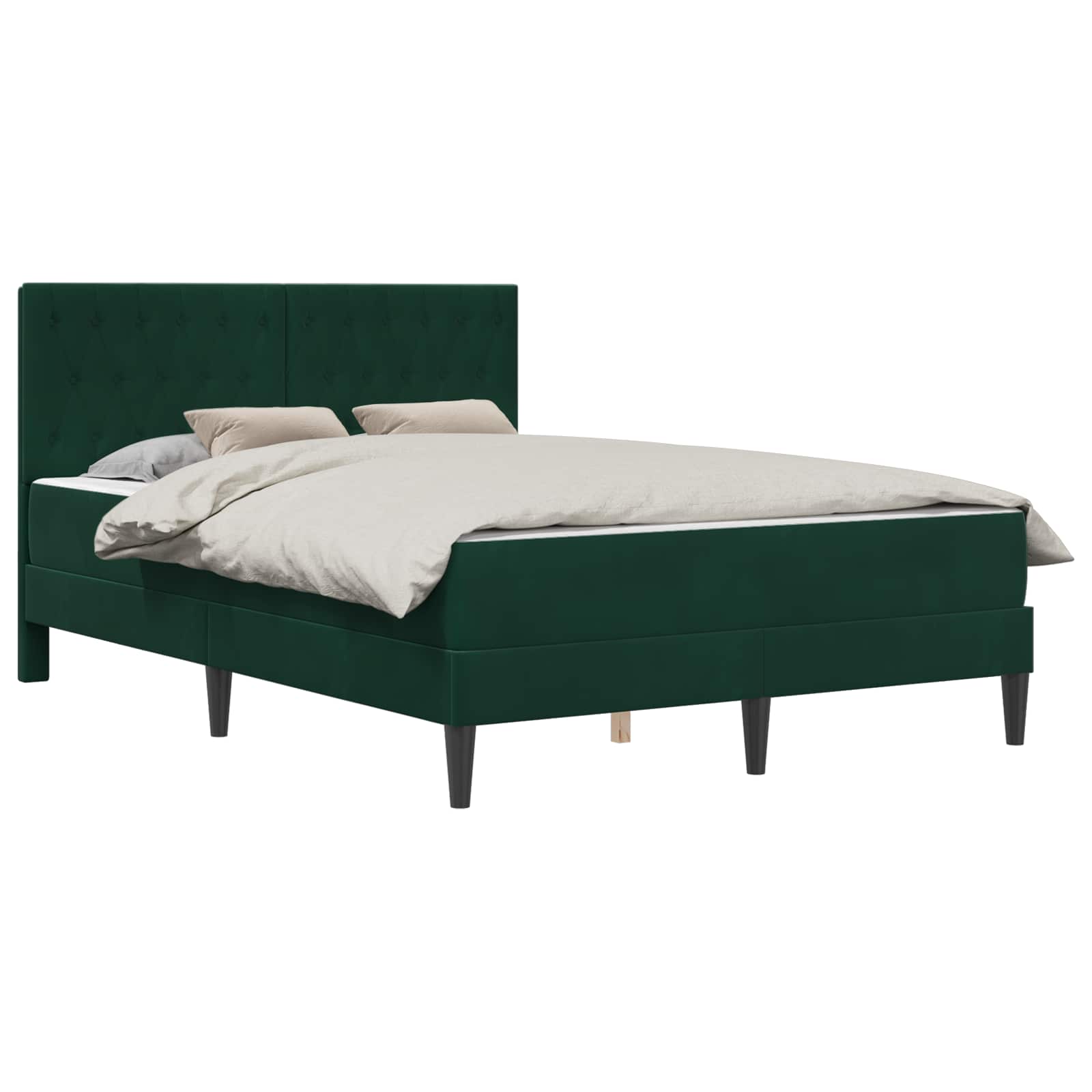 Cadre de lit avec matelas Vert foncé 120 x 190 cm Velours - XIOS
