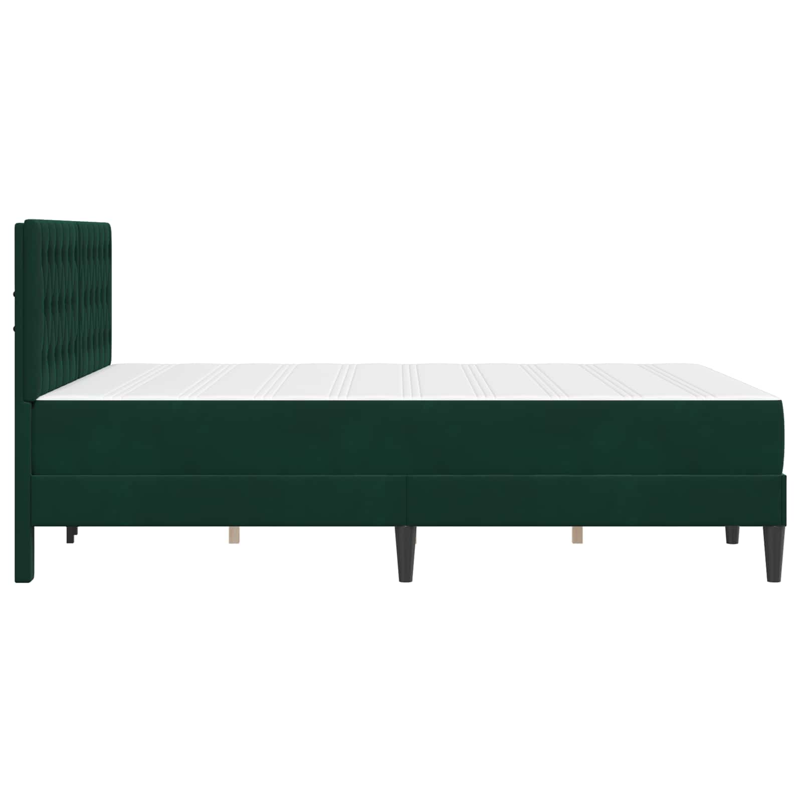 Cadre de lit avec matelas Vert foncé 120 x 190 cm Velours - XIOS