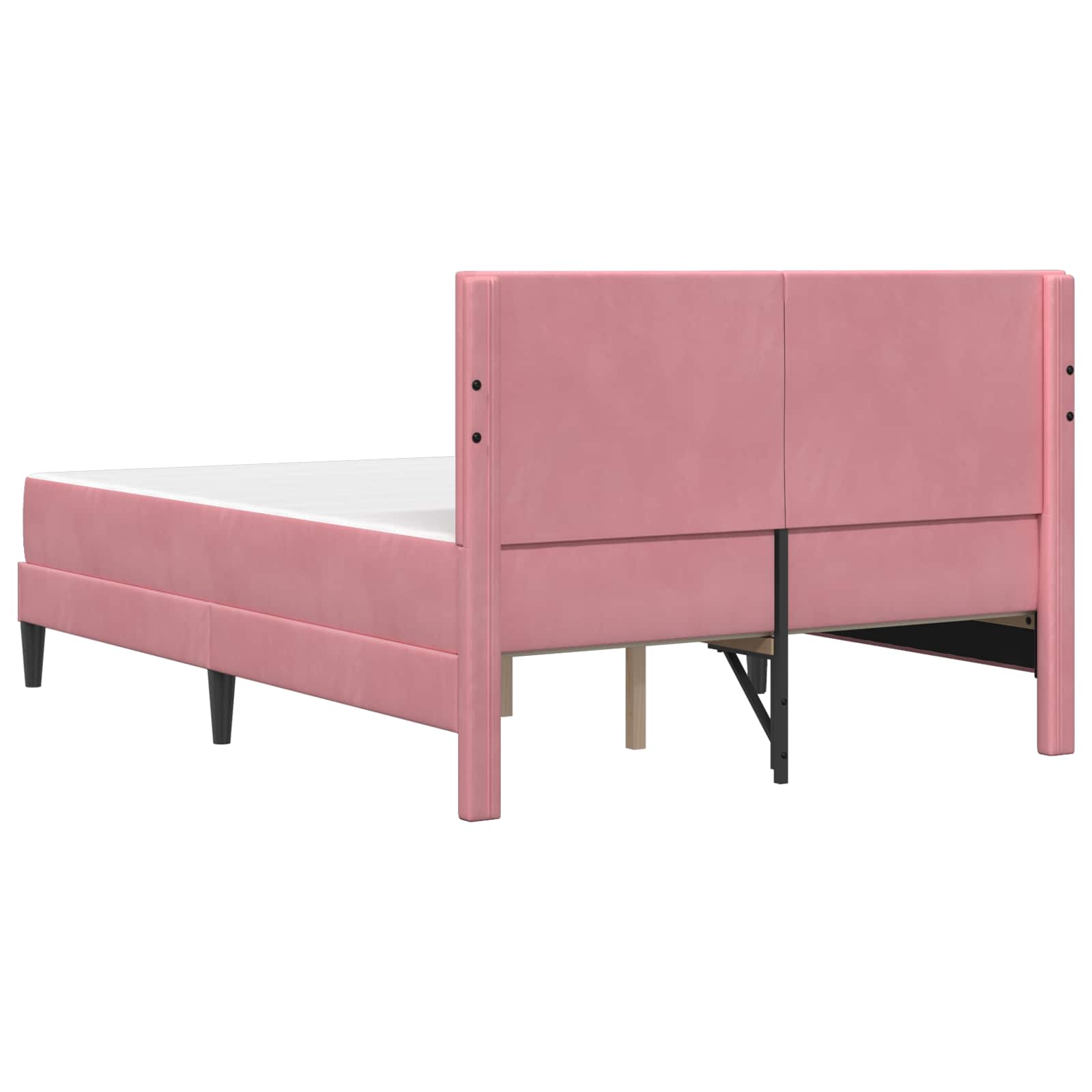Cadre de lit avec matelas vidaXL Rose Rose 120 x 190 cm Velours - XIOS