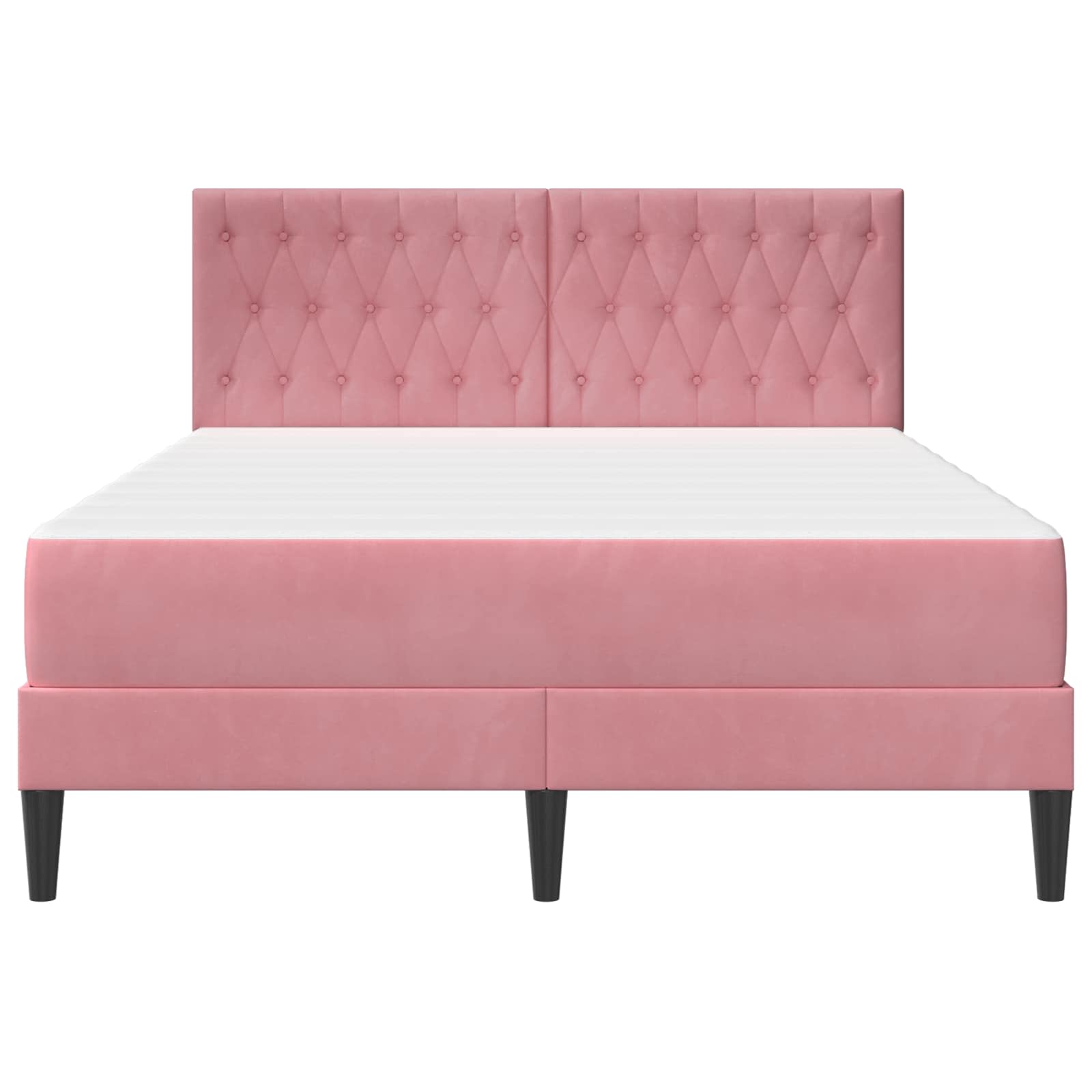 Cadre de lit avec matelas vidaXL Rose Rose 120 x 190 cm Velours - XIOS