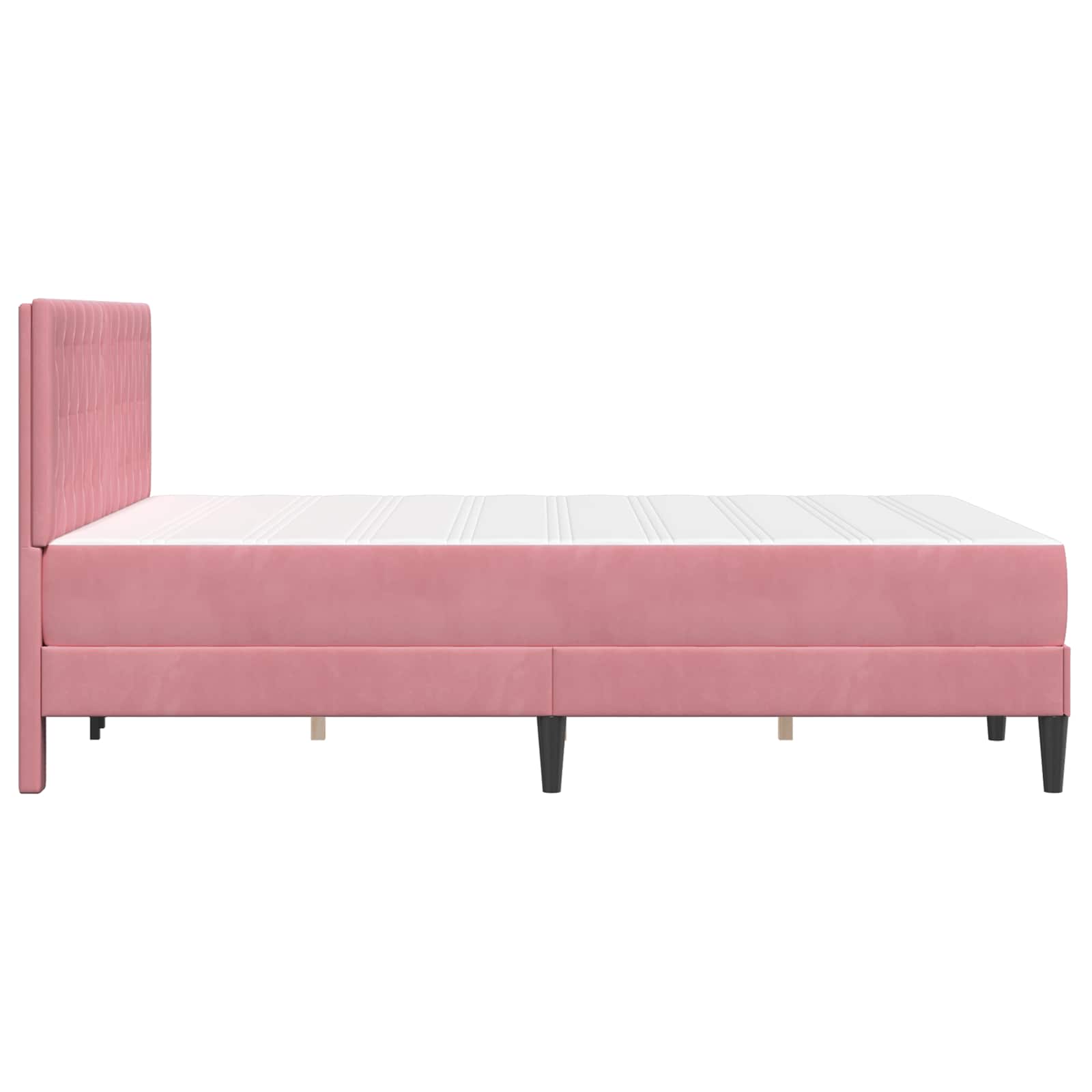 Cadre de lit avec matelas vidaXL Rose Rose 120 x 190 cm Velours - XIOS