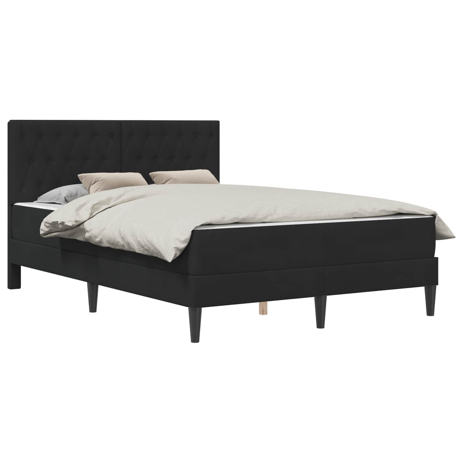 Cadre de lit avec matelas vidaXL Noir Noir 120 x 190 cm Velours - XIOS