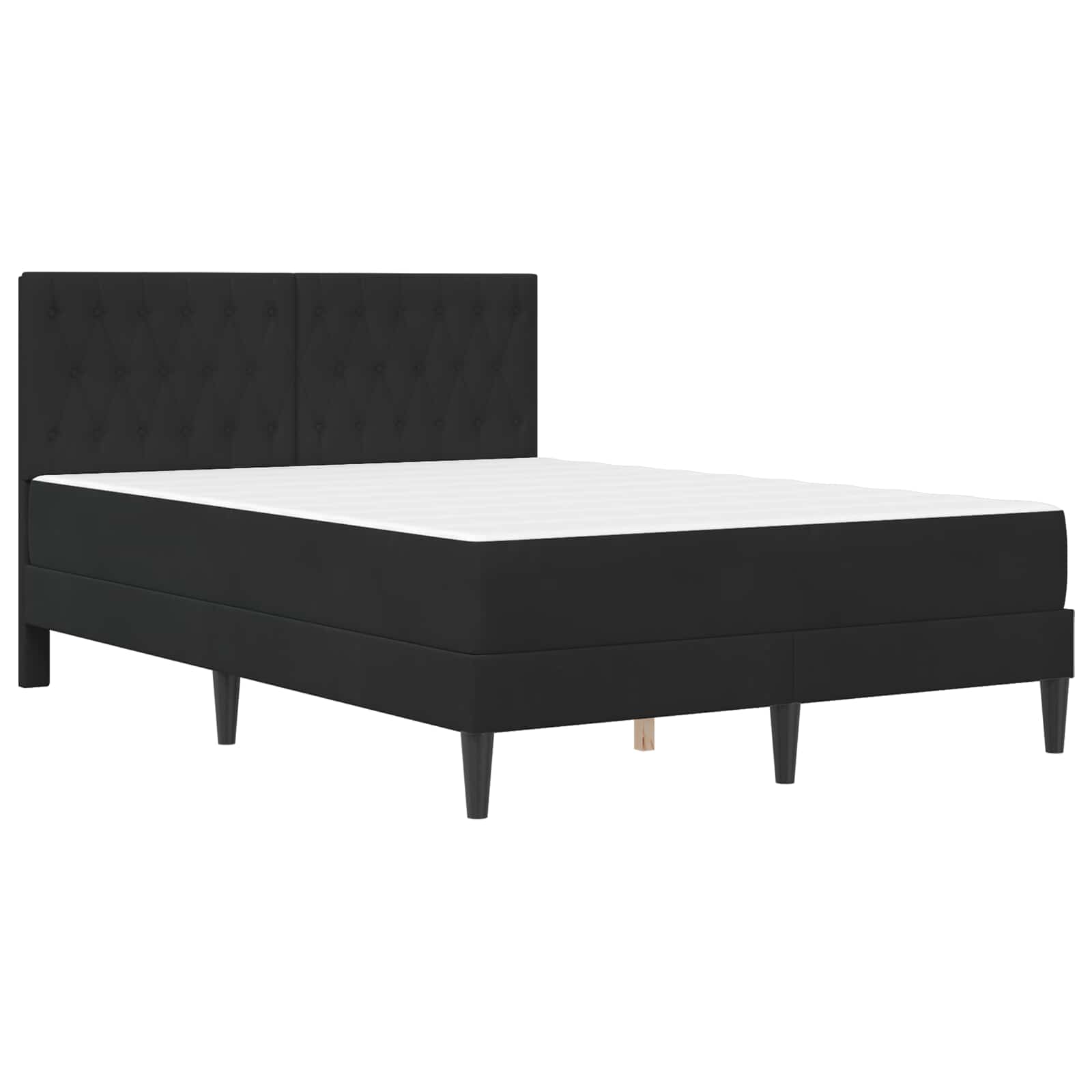 Cadre de lit avec matelas vidaXL Noir Noir 120 x 190 cm Velours - XIOS