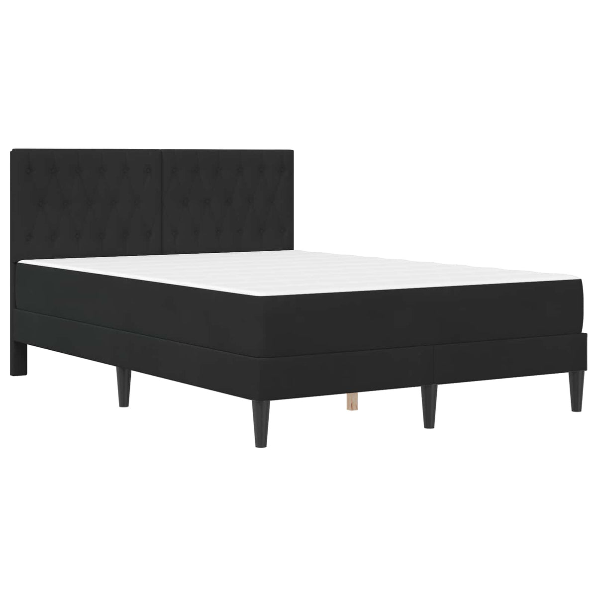 Cadre de lit avec matelas Noir 120 x 190 cm Velours