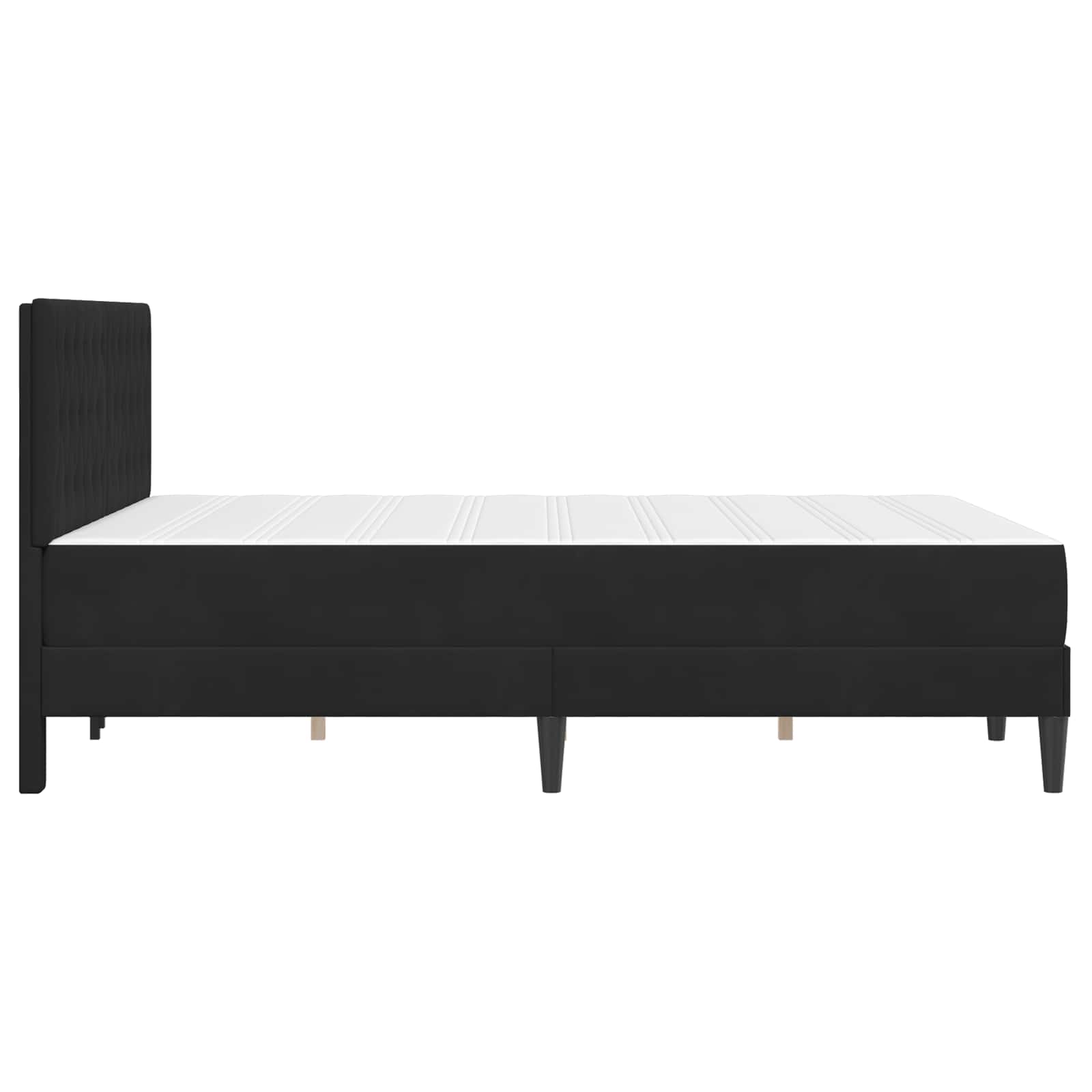 Cadre de lit avec matelas vidaXL Noir Noir 120 x 190 cm Velours - XIOS