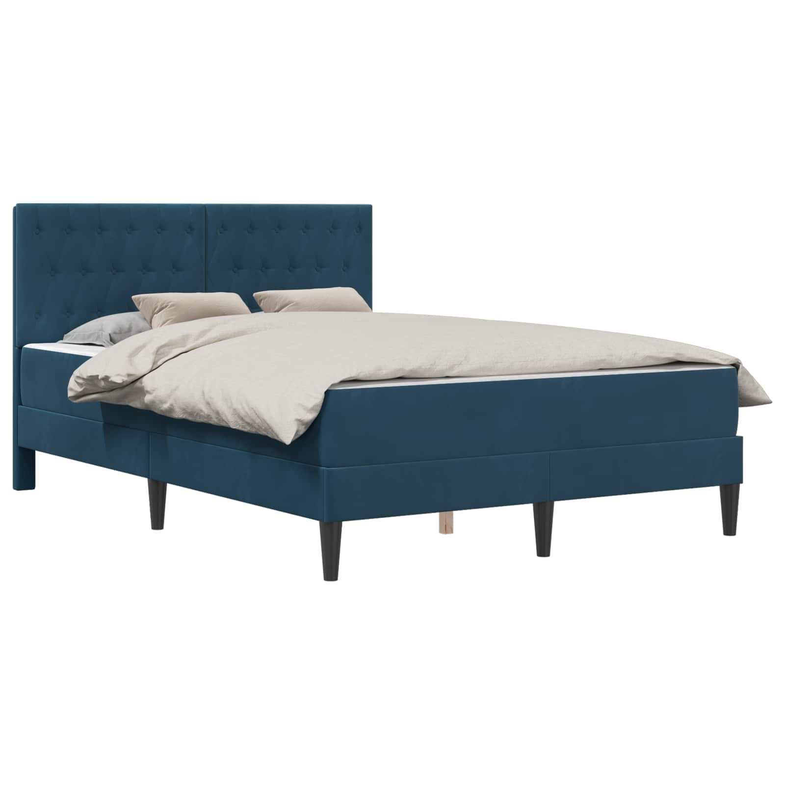 Cadre de lit avec matelas vidaXL Bleu Bleu 120 x 190 cm Velours - XIOS