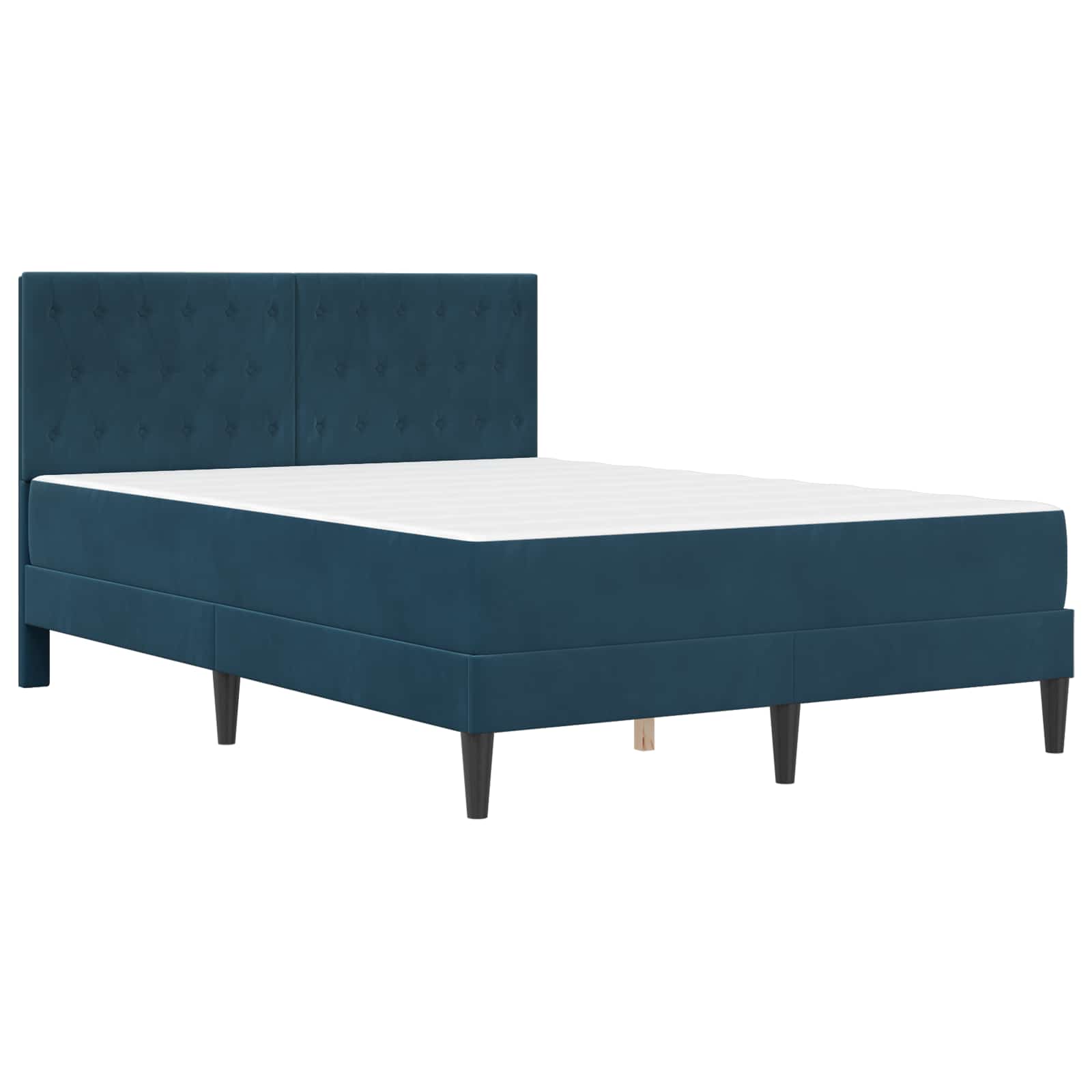 Cadre de lit avec matelas vidaXL Bleu Bleu 120 x 190 cm Velours - XIOS