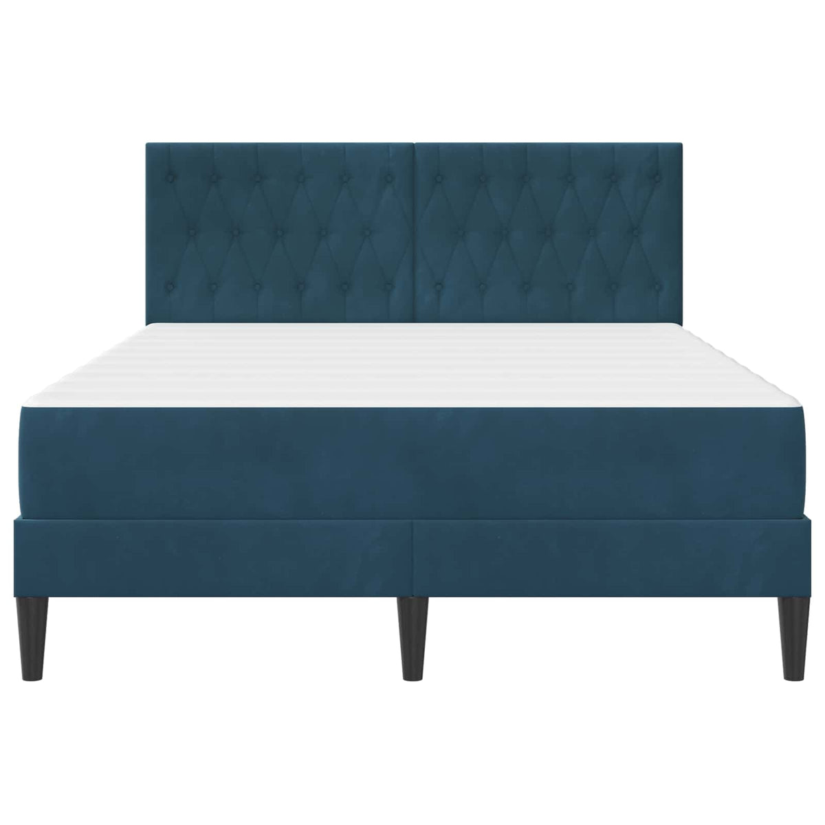 Cadre de lit avec matelas Bleu 120 x 190 cm Velours