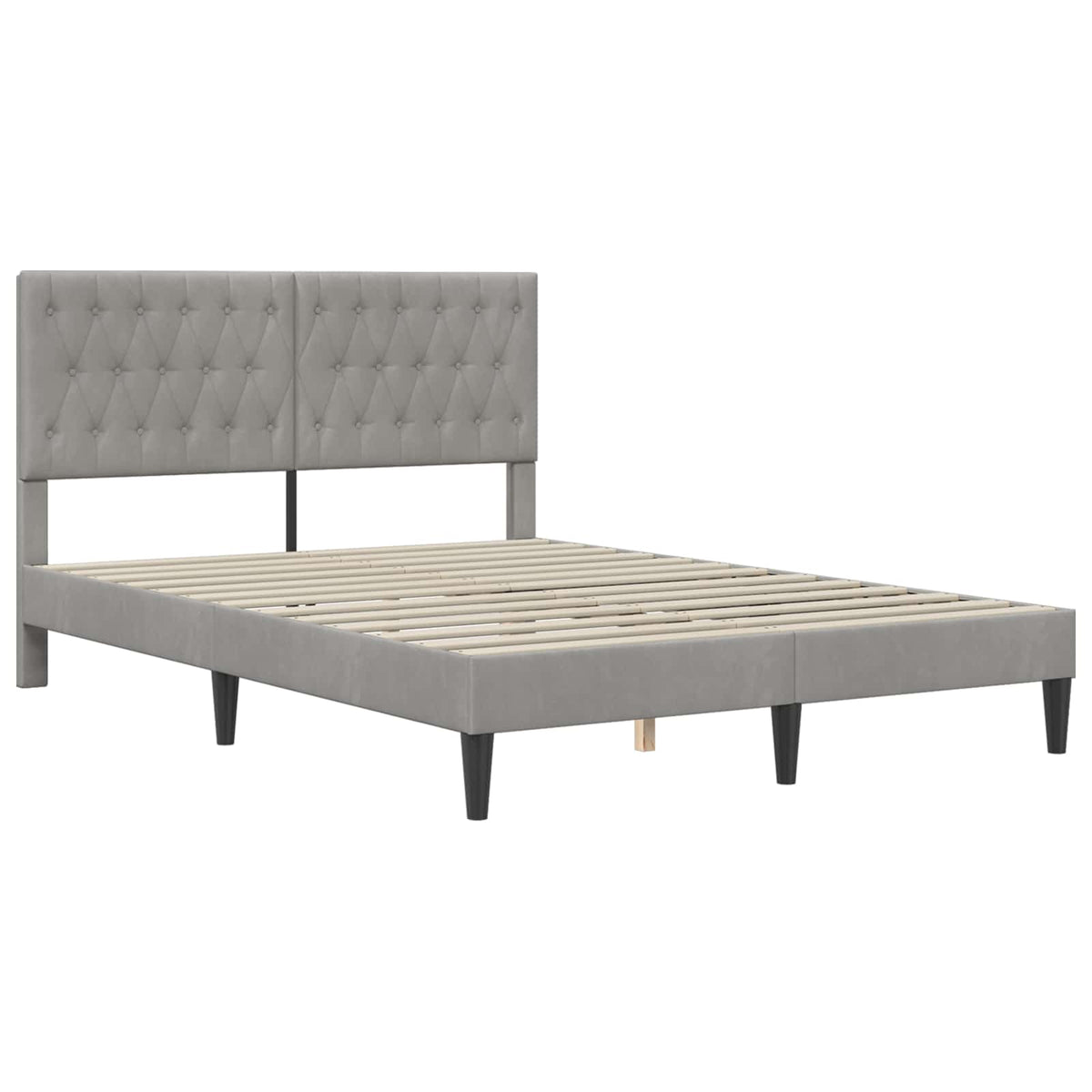 Cadre de lit avec matelas Gris clair 140 x 200 cm Velours