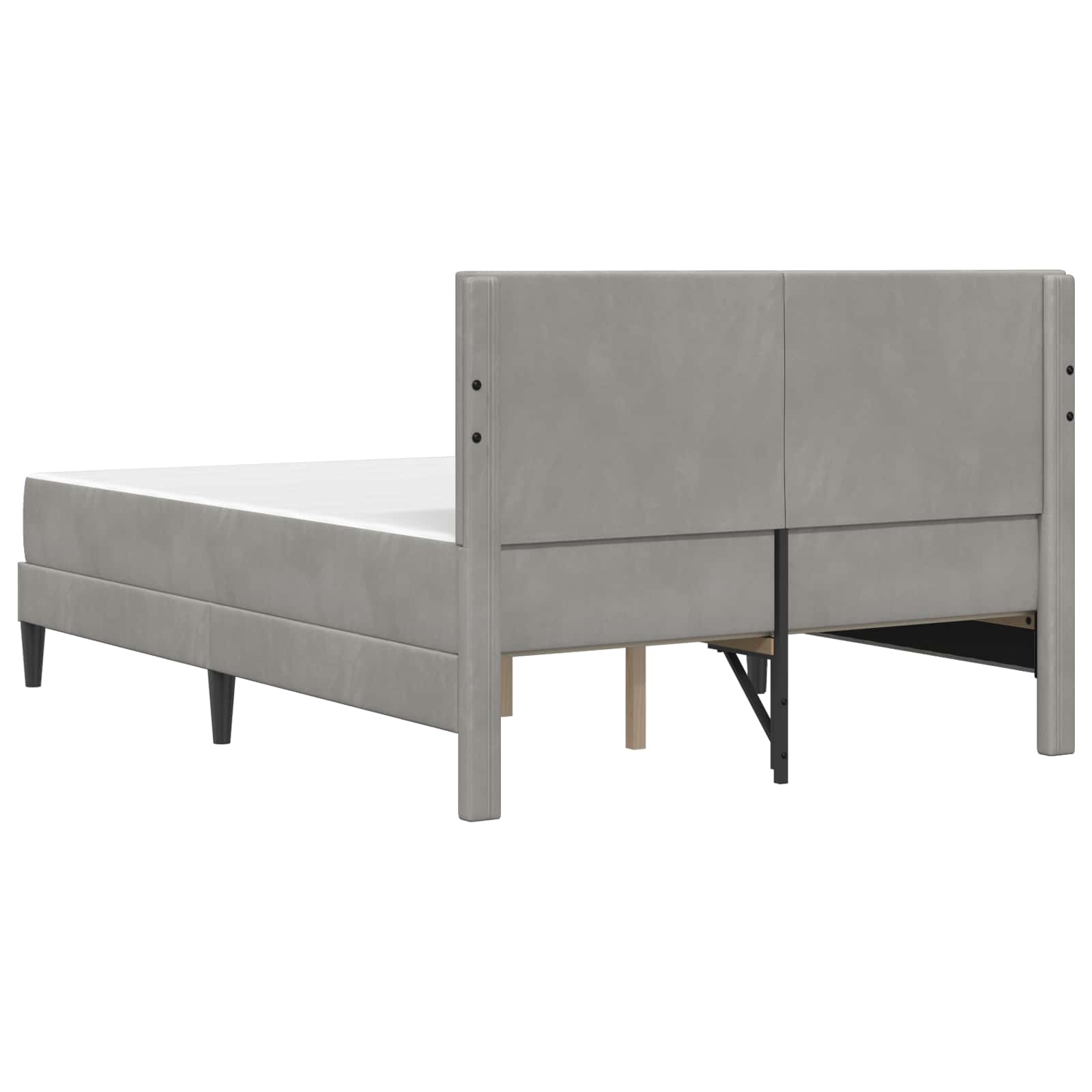 Cadre de lit avec matelas Gris clair 140 x 200 cm Velours - XIOS