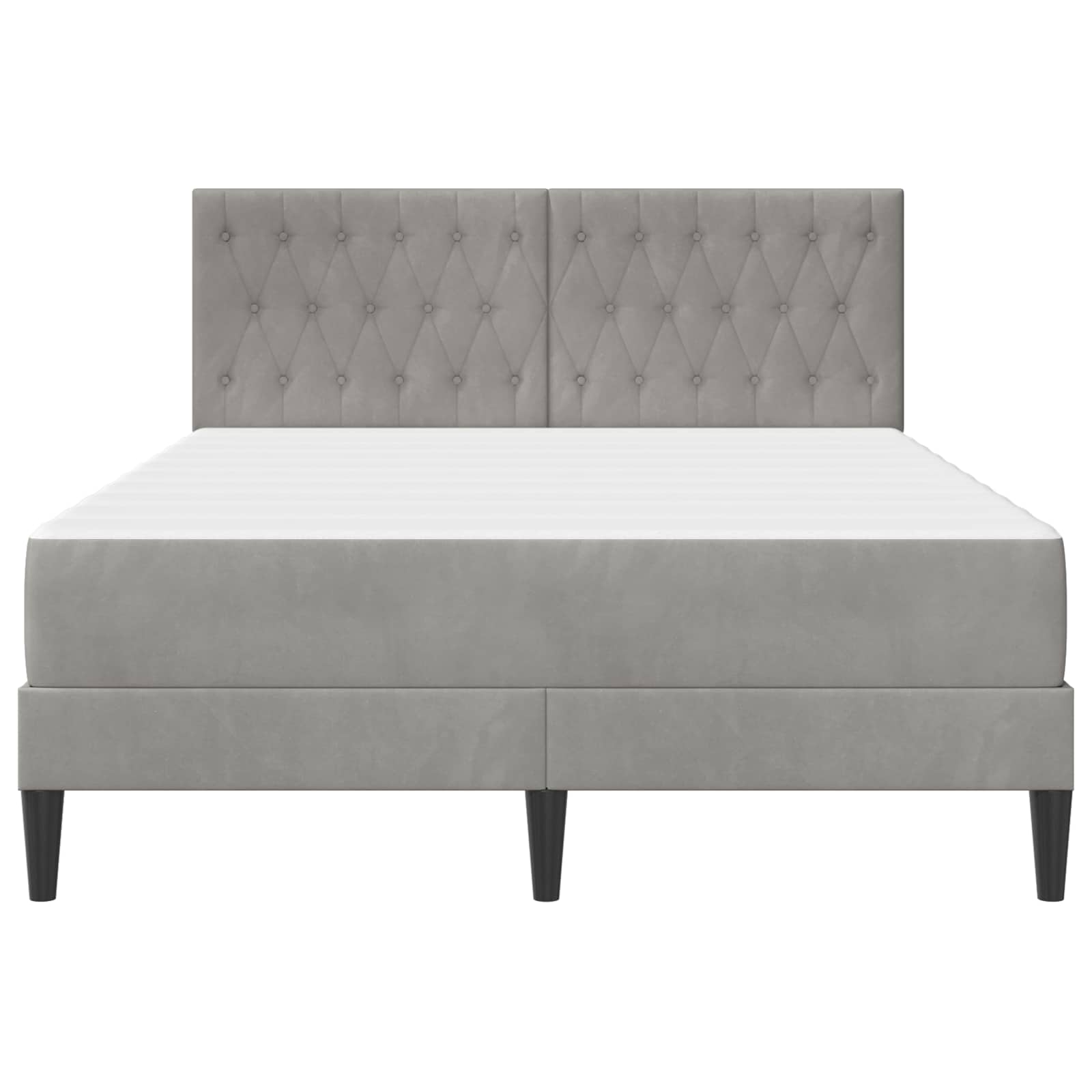 Cadre de lit avec matelas Gris clair 140 x 200 cm Velours - XIOS
