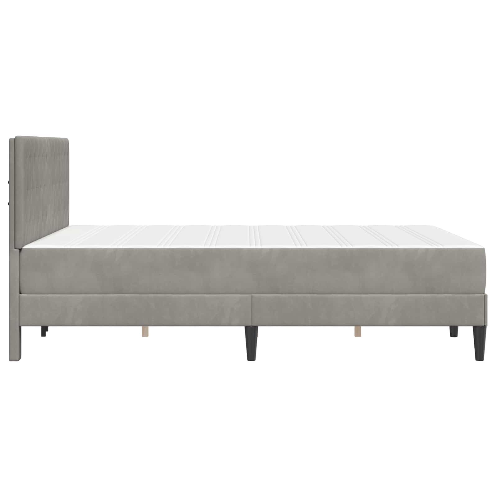 Cadre de lit avec matelas Gris clair 140 x 200 cm Velours - XIOS