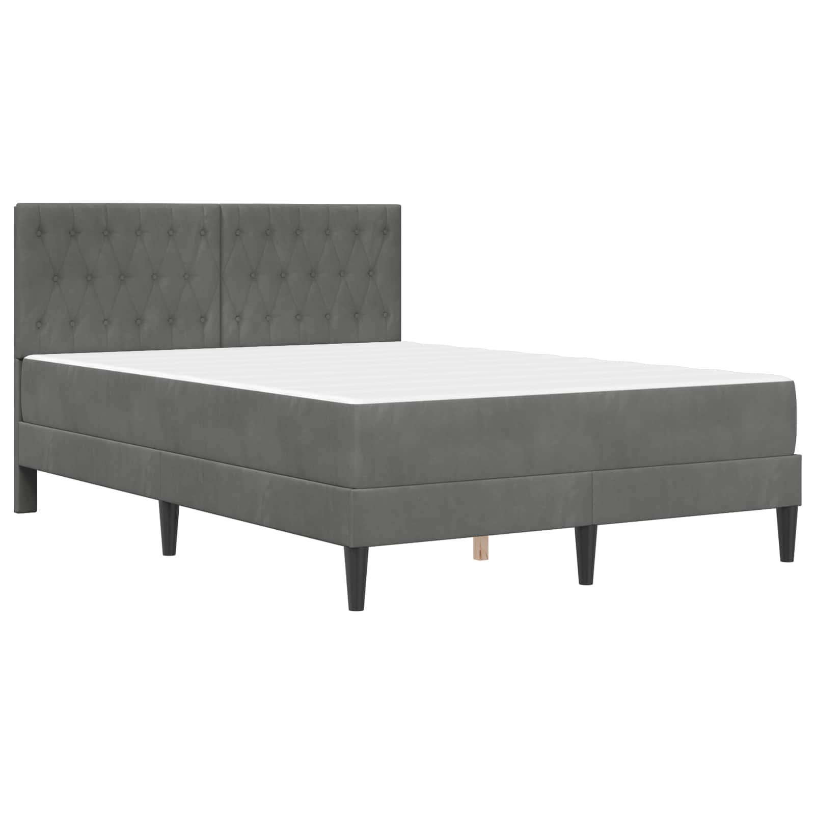 Cadre de lit avec matelas Gris foncé 140 x 200 cm Velours - XIOS