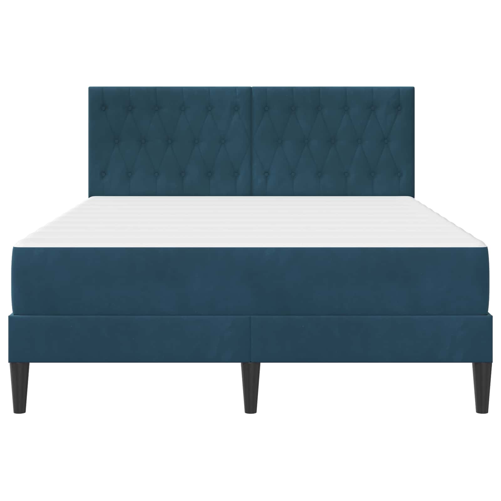 Cadre de lit avec matelas Bleu 140 x 200 cm Velours - XIOS
