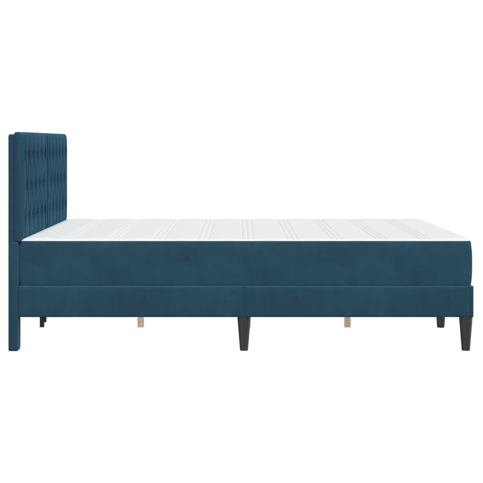 Cadre de lit avec matelas Bleu 140 x 200 cm Velours - XIOS