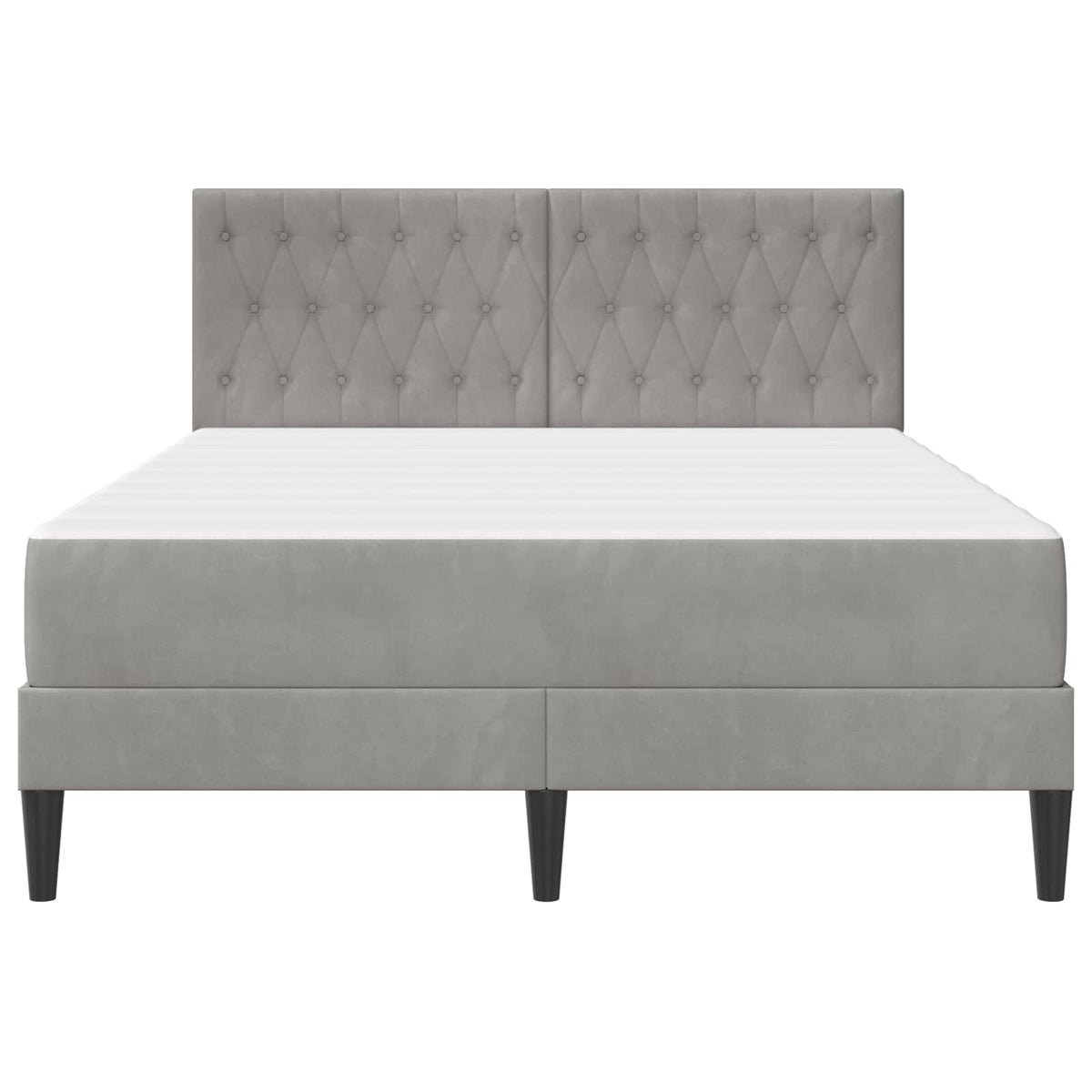 Cadre de lit avec matelas Gris clair 160 x 200 cm Velours