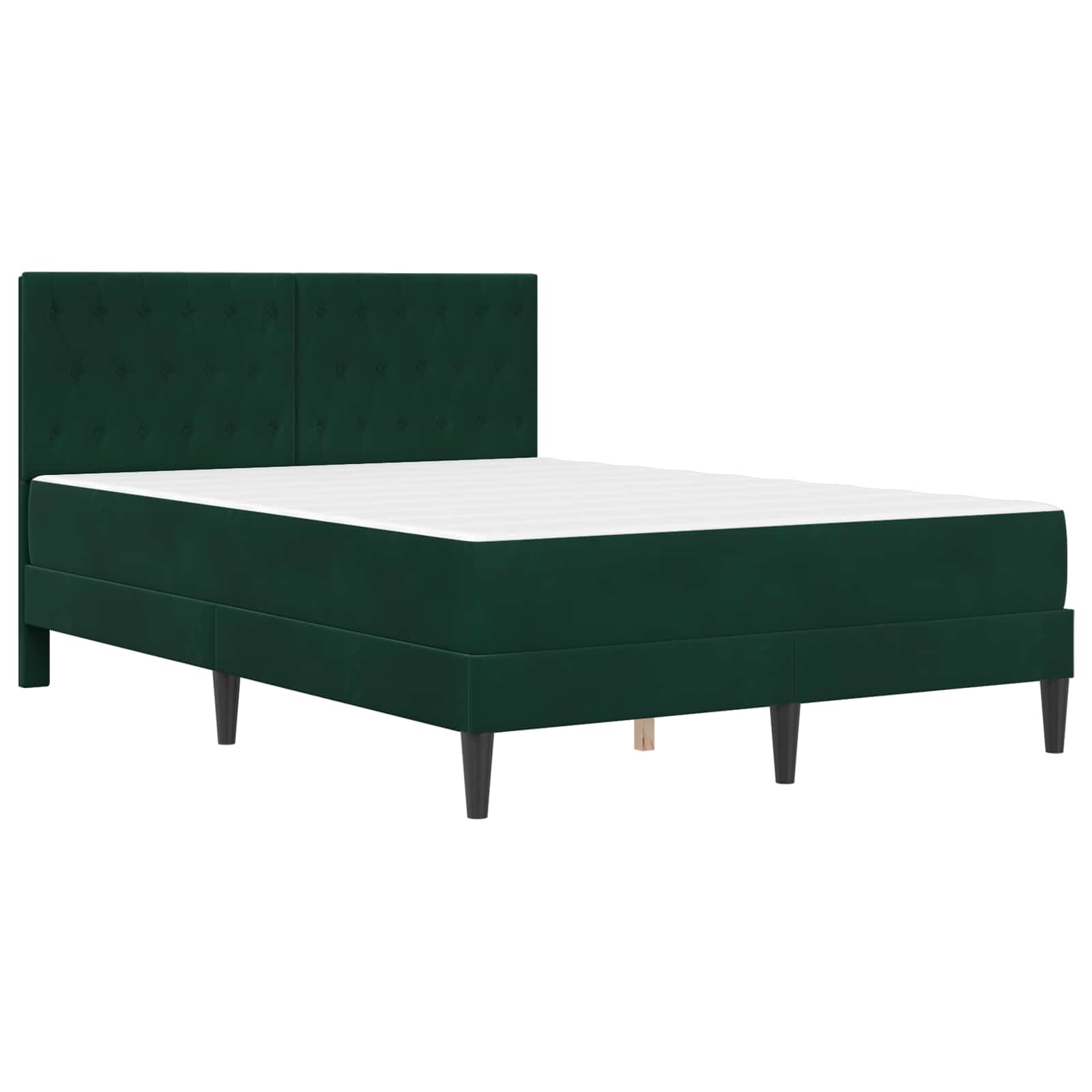 Cadre de lit avec matelas Vert foncé 160 x 200 cm Velours - XIOS
