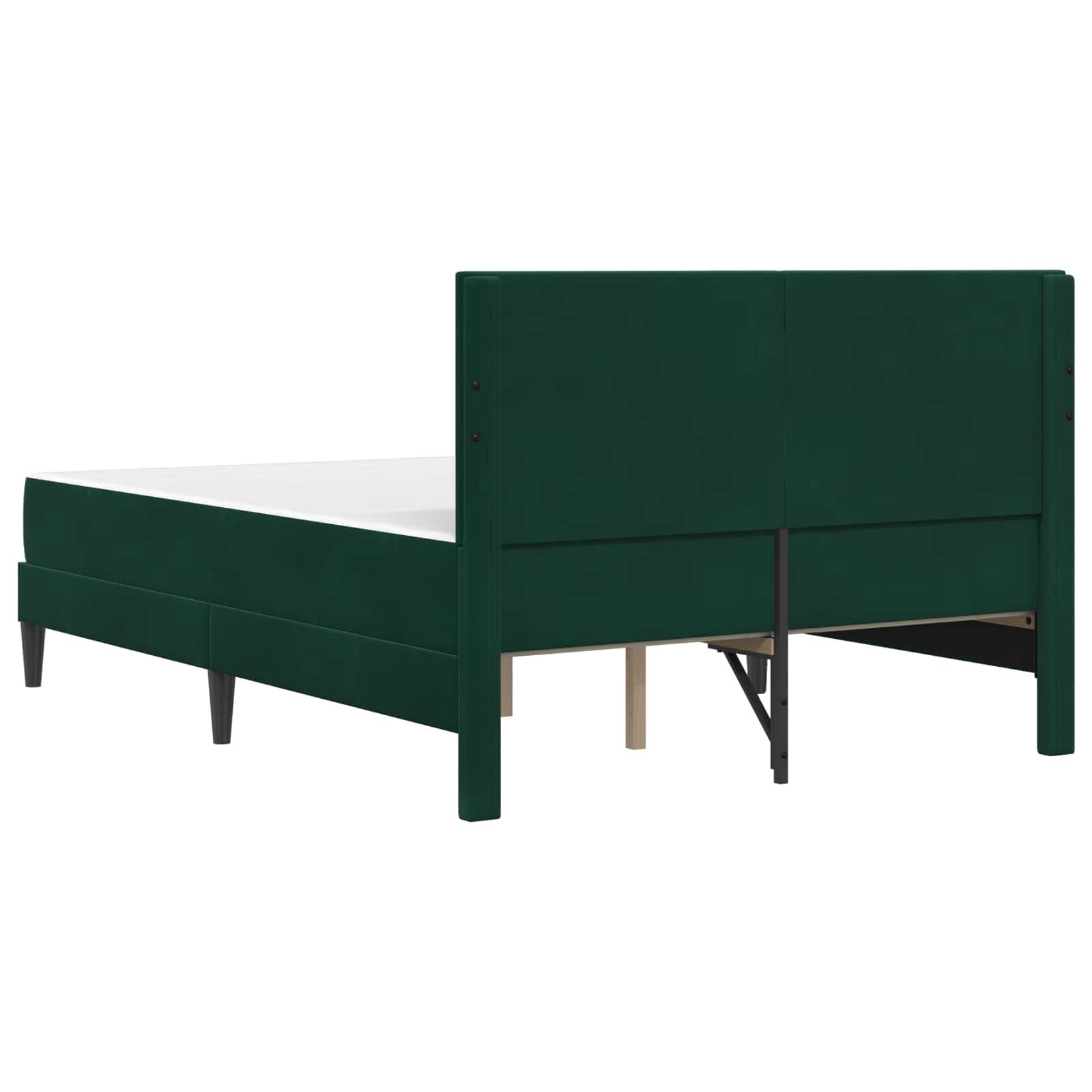 Cadre de lit avec matelas Vert foncé 160 x 200 cm Velours - XIOS