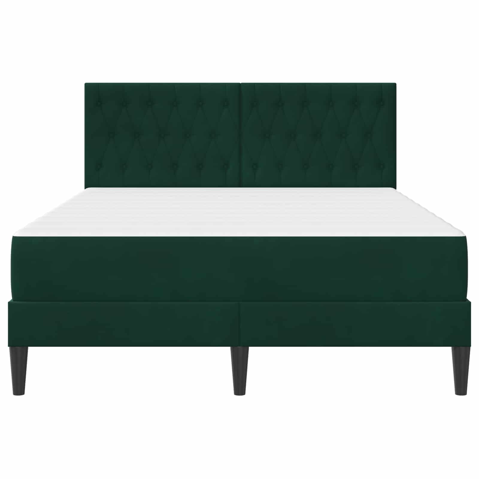 Cadre de lit avec matelas Vert foncé 160 x 200 cm Velours - XIOS
