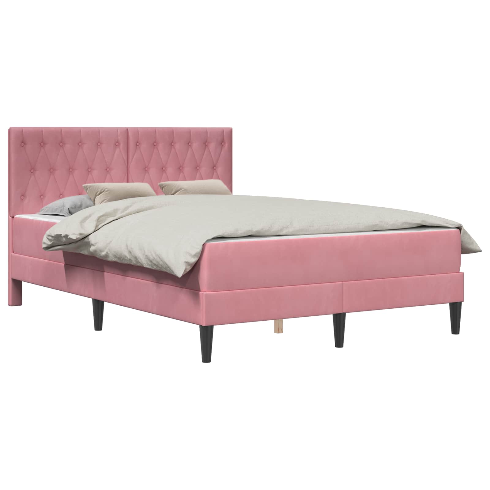 Cadre de lit avec matelas Rose 160 x 200 cm Velours - XIOS