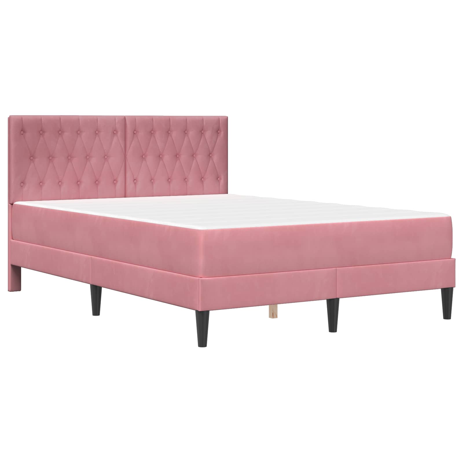 Cadre de lit avec matelas Rose 160 x 200 cm Velours - XIOS