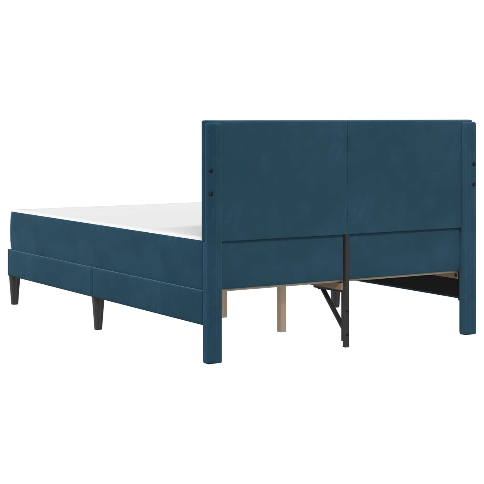 Cadre de lit avec matelas Bleu 160 x 200 cm Velours - XIOS