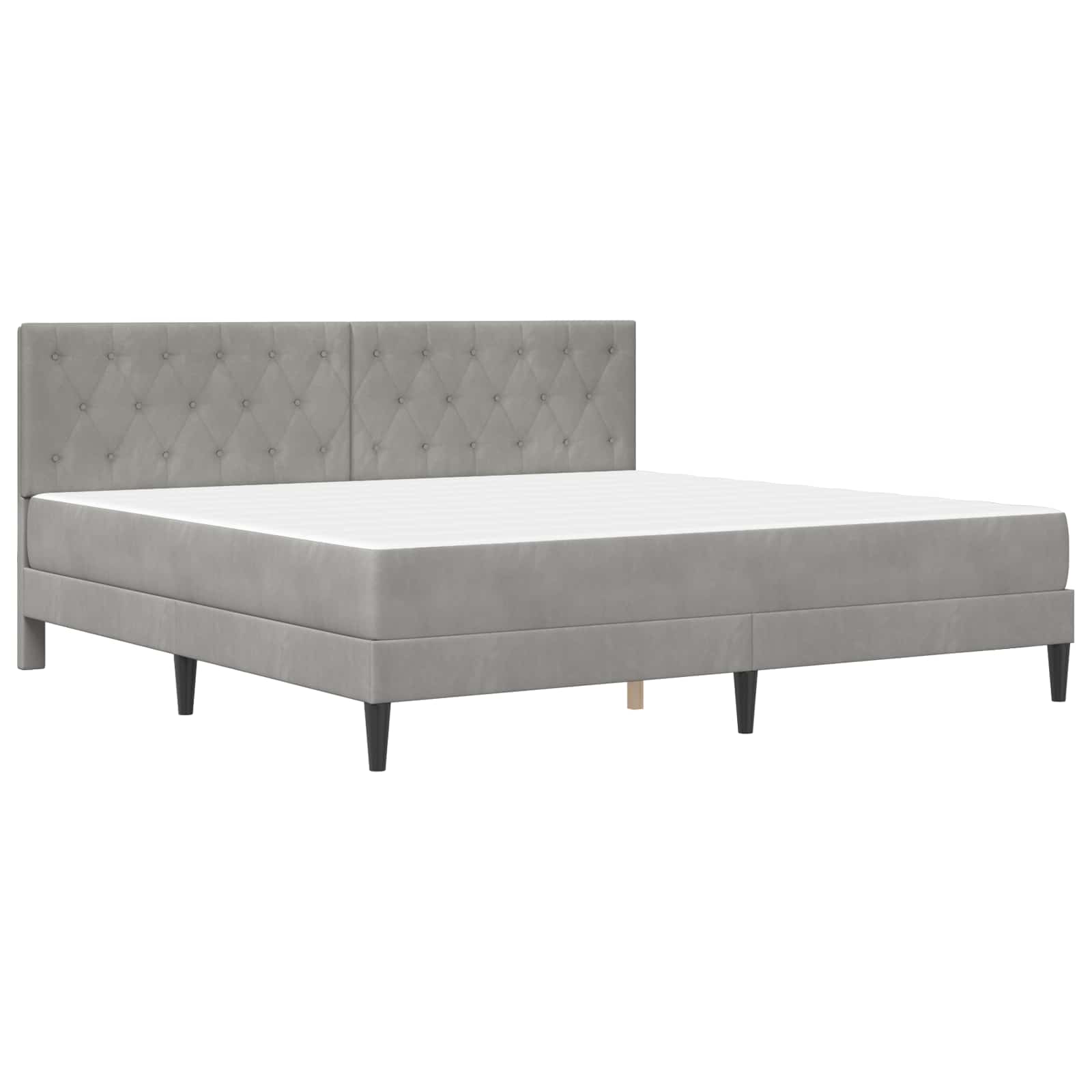 Cadre de lit avec matelas Gris clair 180 x 200 cm Velours - XIOS