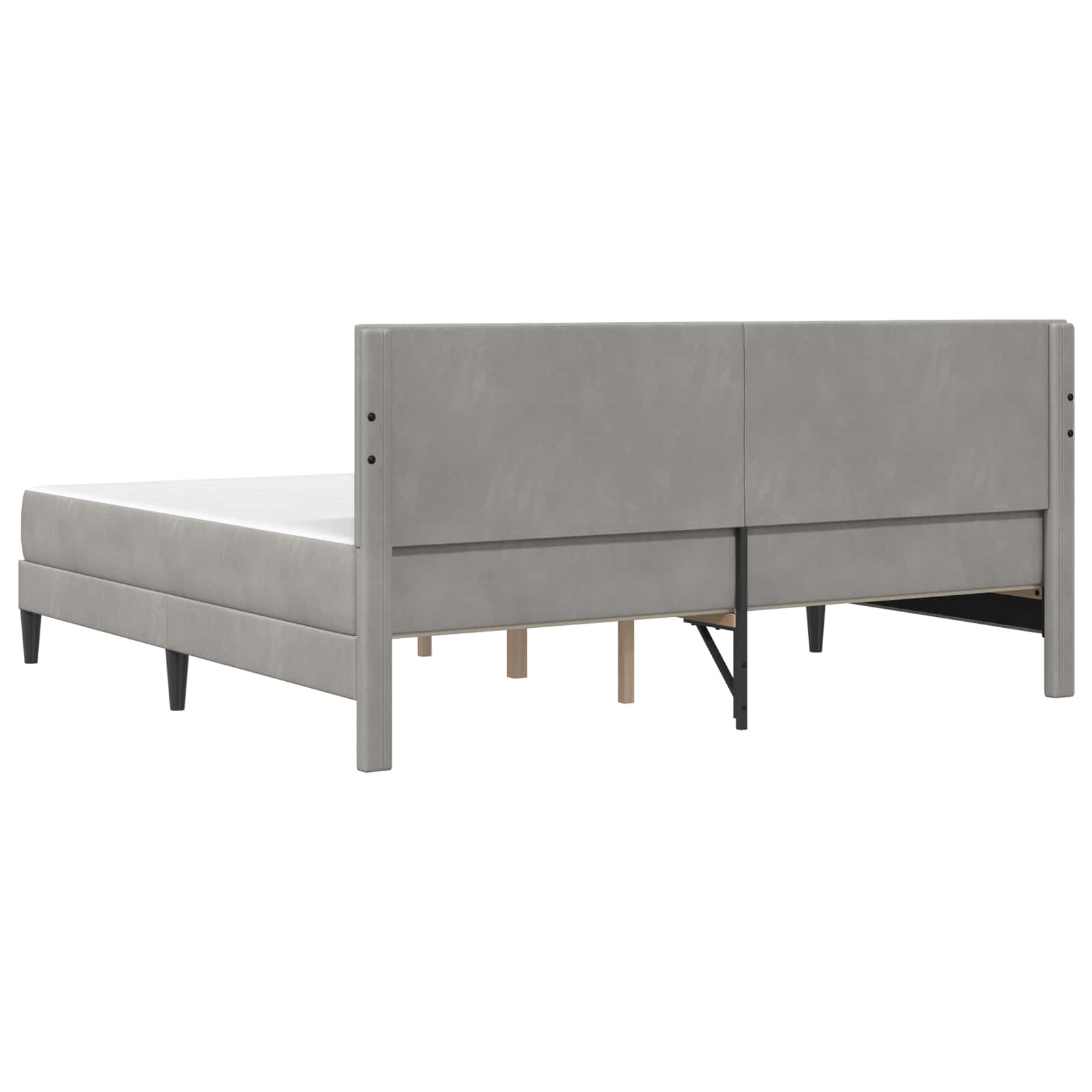 Cadre de lit avec matelas Gris clair 180 x 200 cm Velours - XIOS