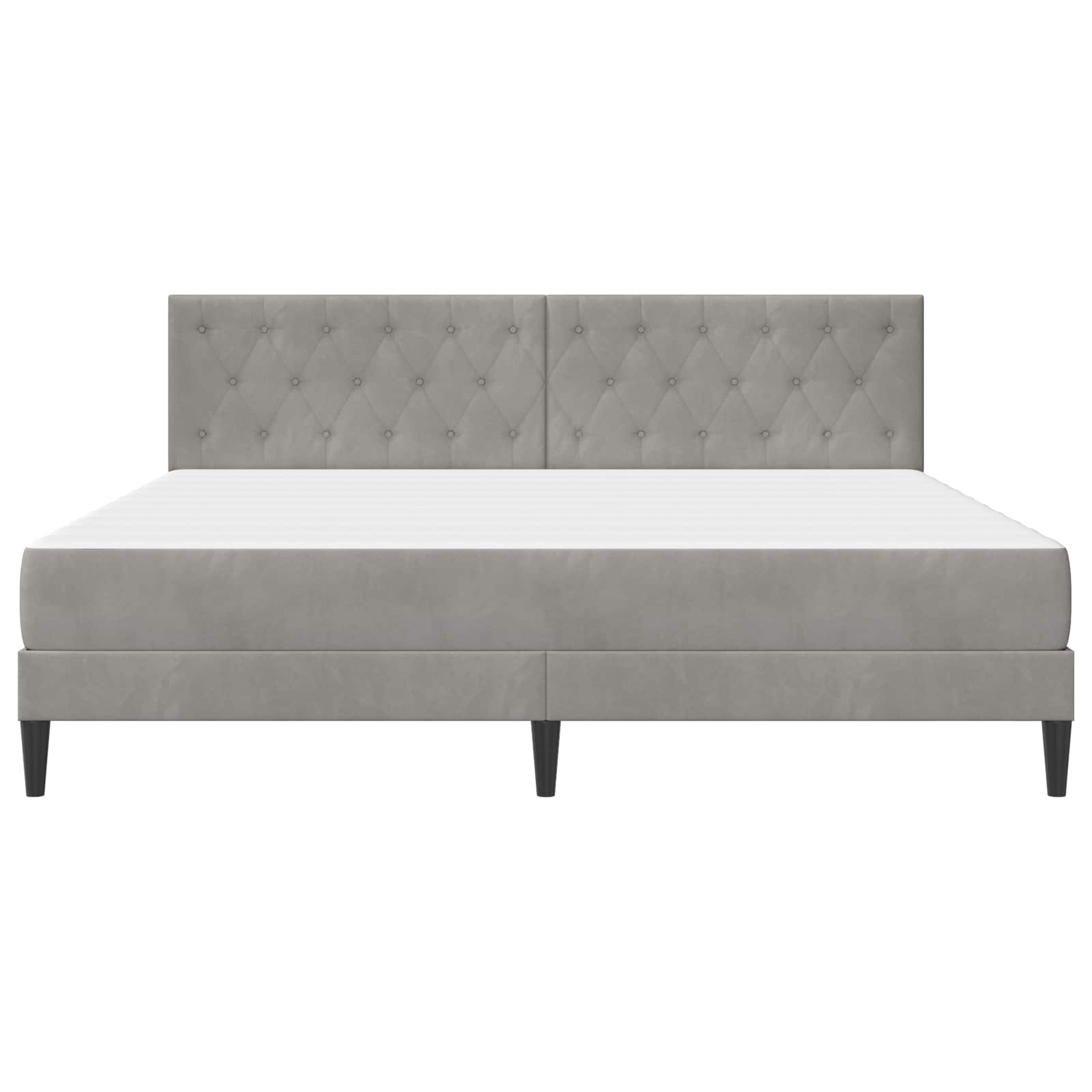 Cadre de lit avec matelas Gris clair 180 x 200 cm Velours - XIOS