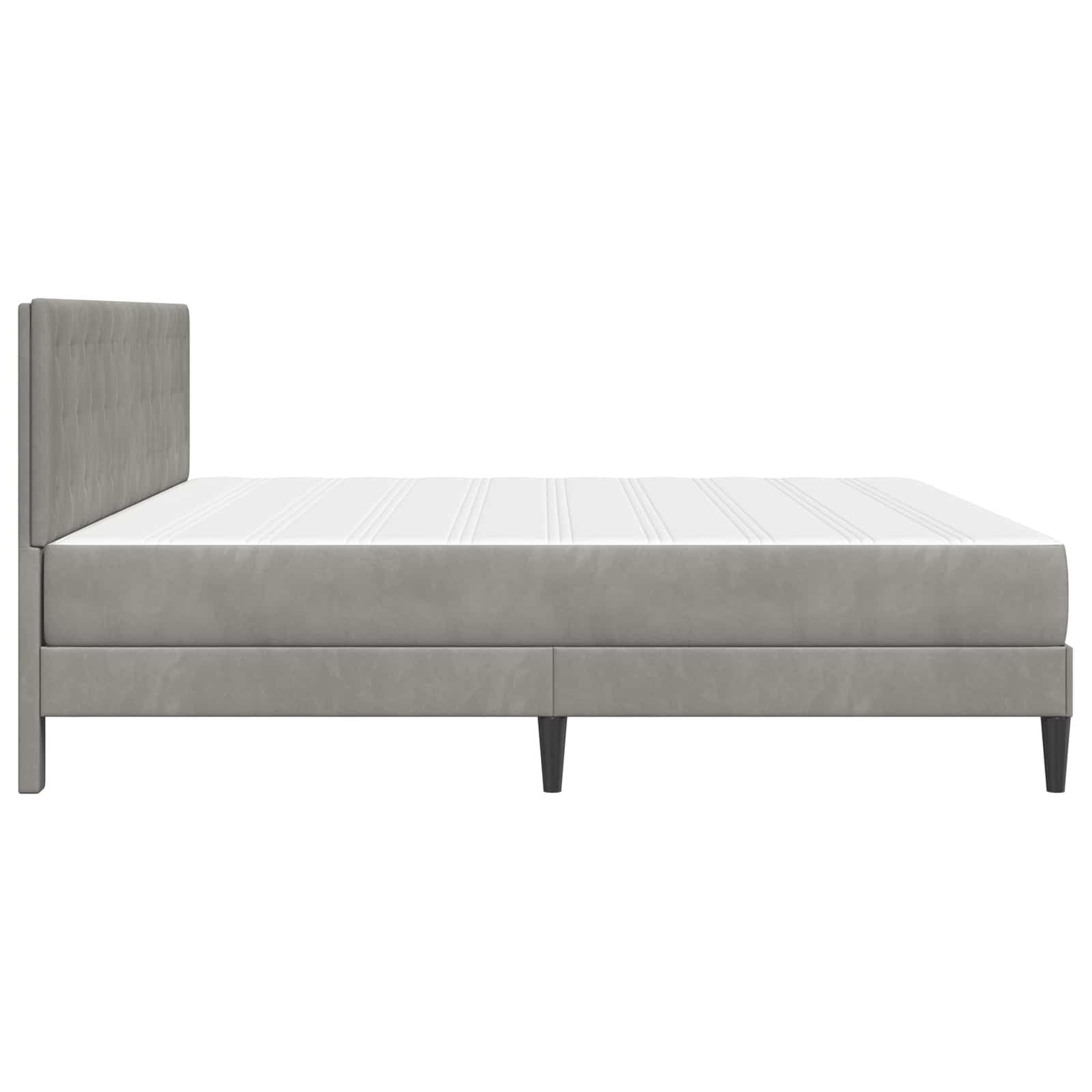 Cadre de lit avec matelas Gris clair 180 x 200 cm Velours - XIOS