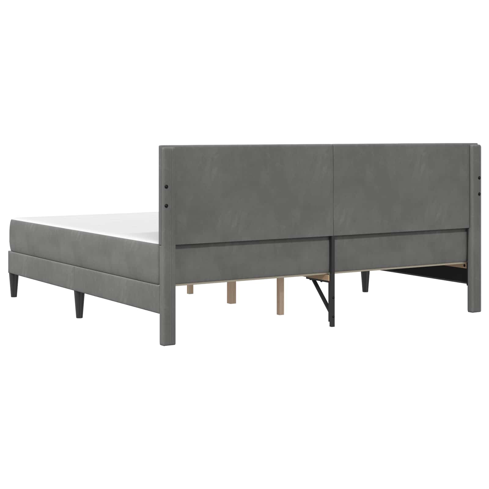 Cadre de lit avec matelas Gris foncé 180 x 200 cm Velours - XIOS