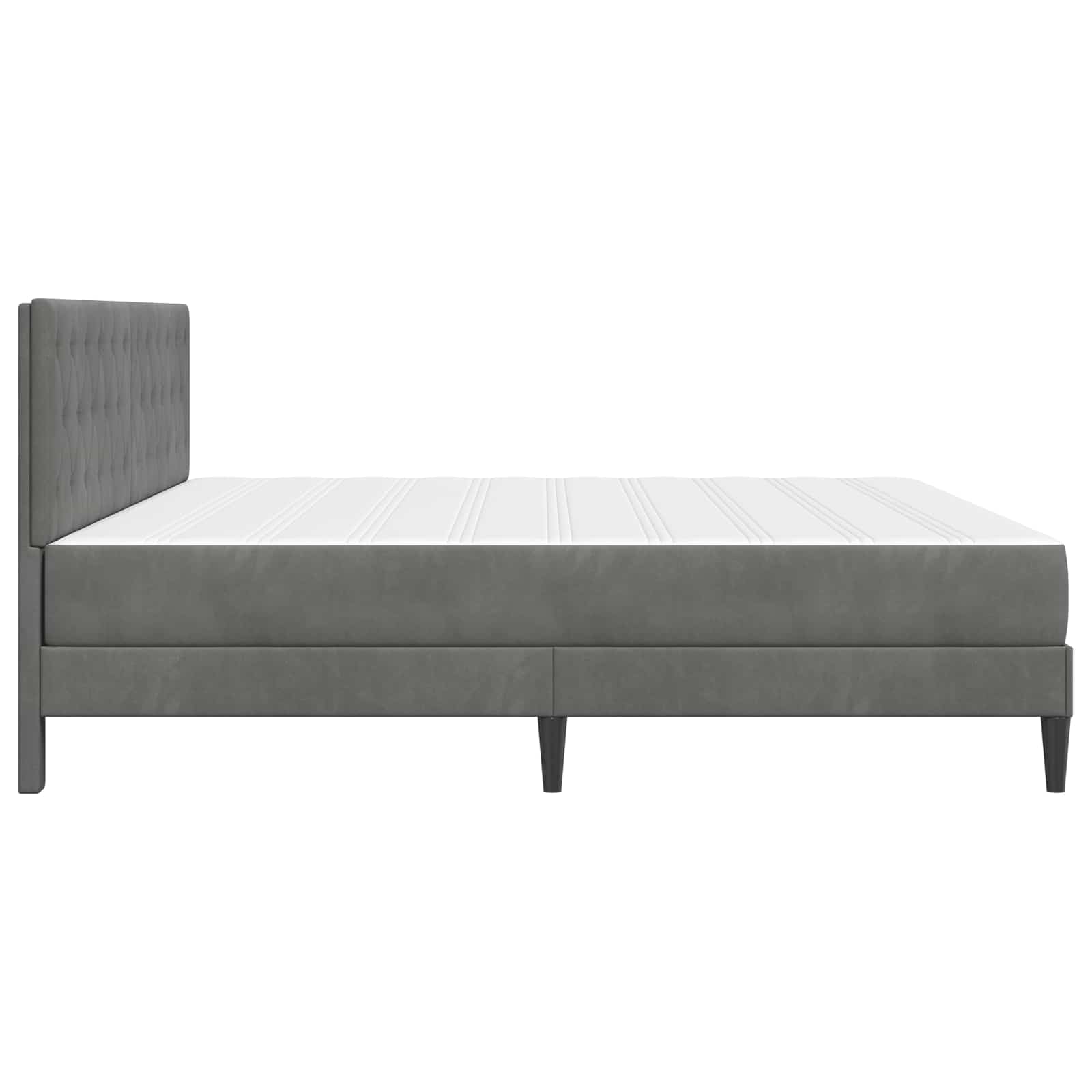 Cadre de lit avec matelas Gris foncé 180 x 200 cm Velours - XIOS