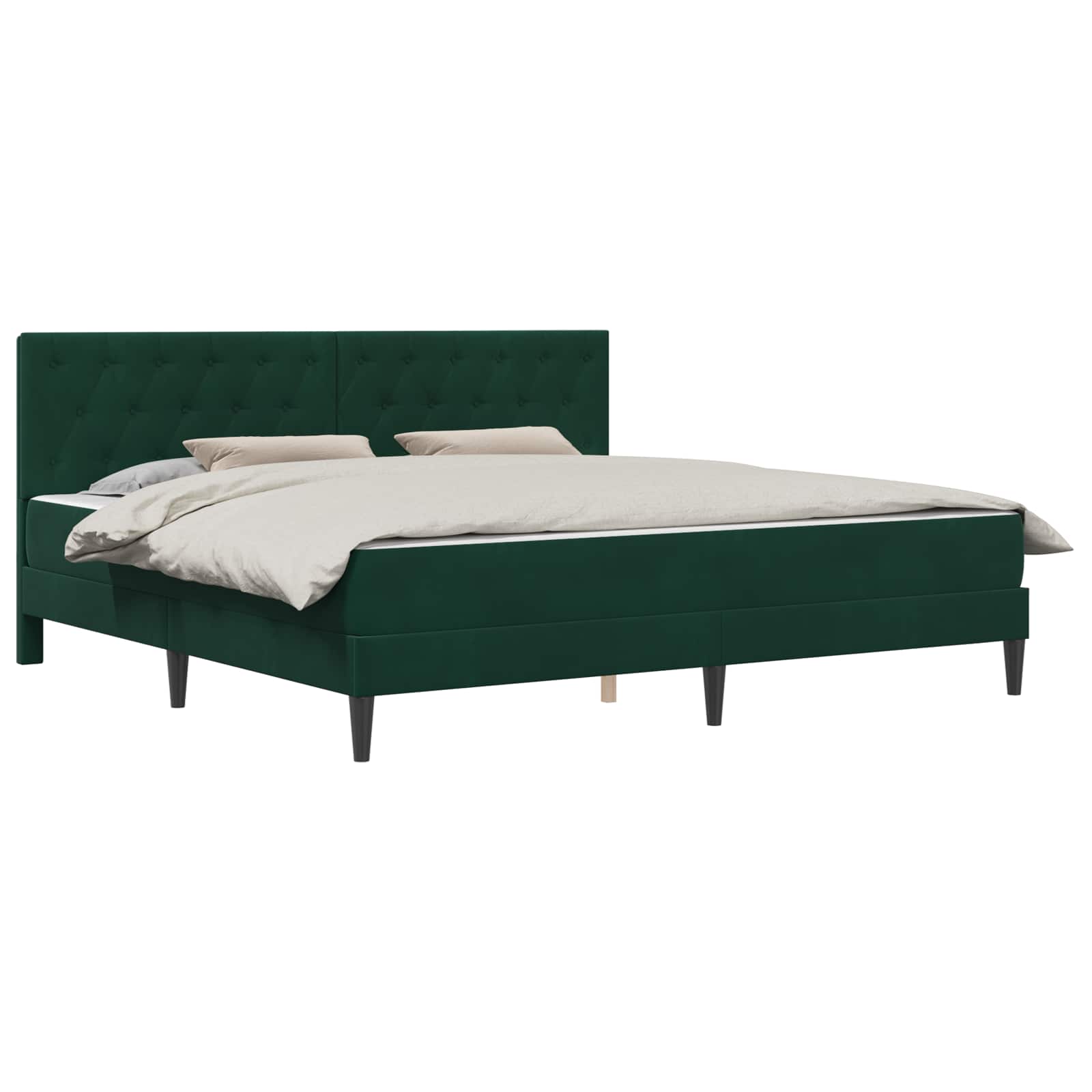 Cadre de lit avec matelas Vert foncé 180 x 200 cm Velours - XIOS