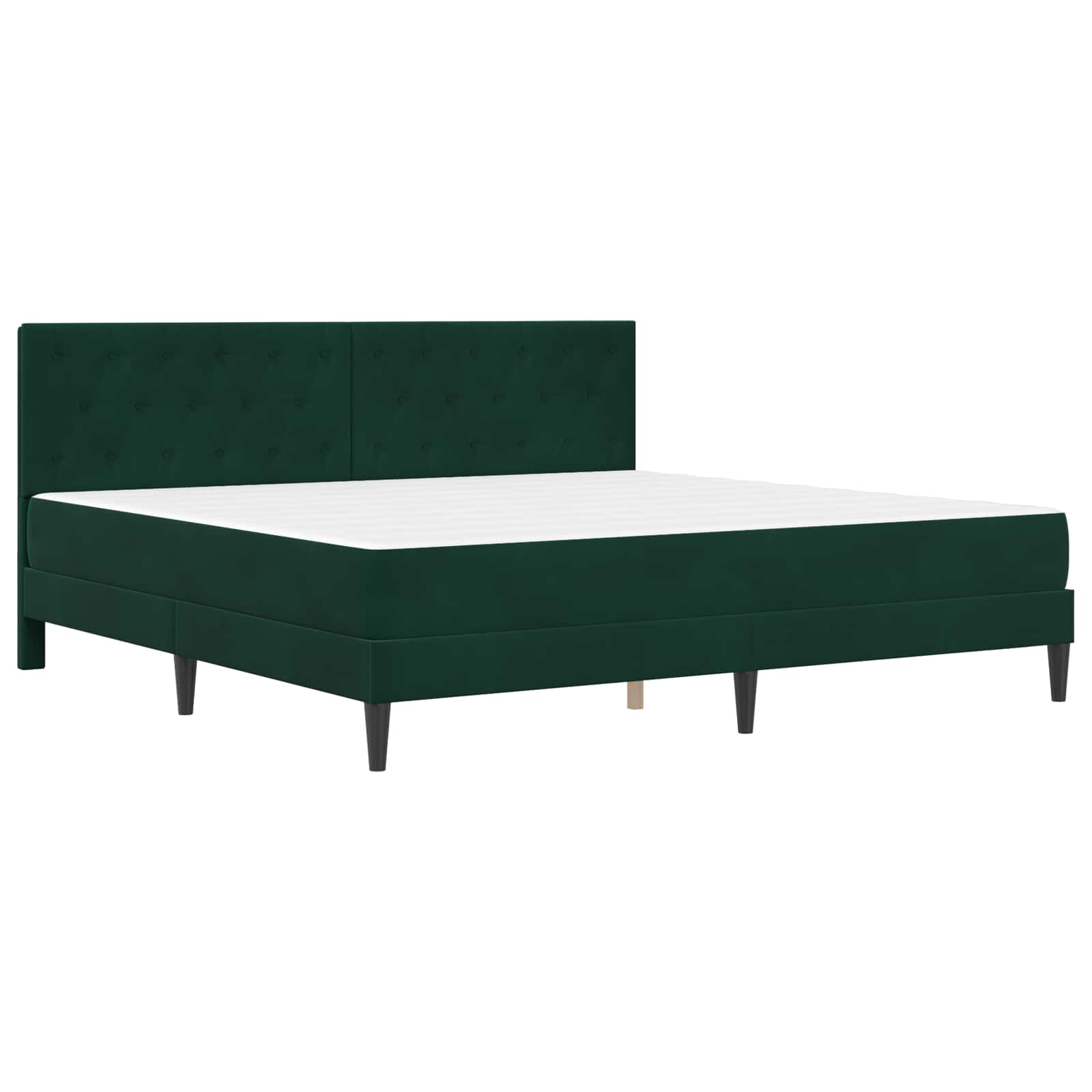 Cadre de lit avec matelas Vert foncé 180 x 200 cm Velours - XIOS
